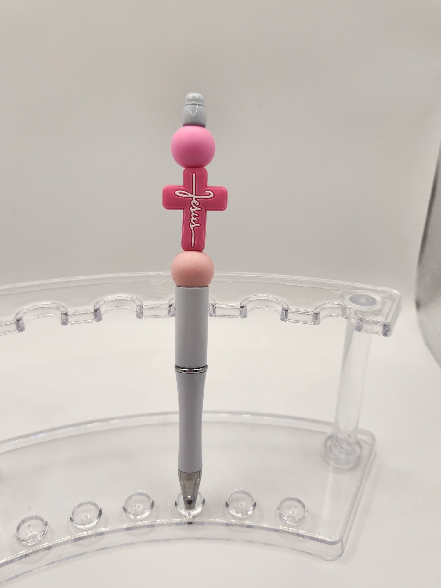 Pink Cross Beaded Pen