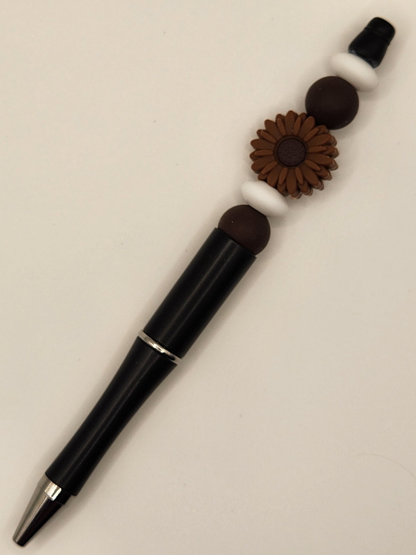 Chocolate Sun Flower Beaded Pen