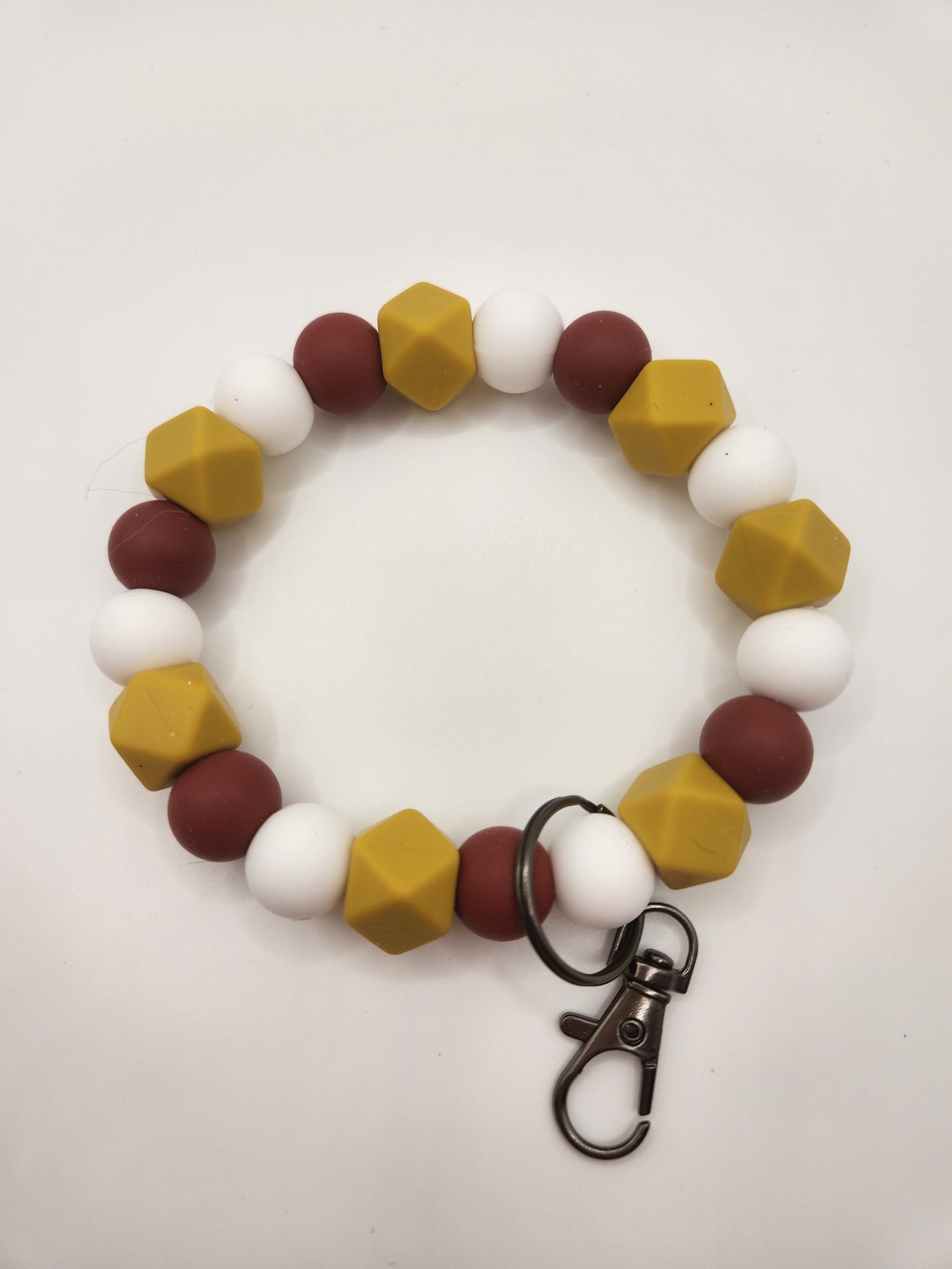 Gold, Brown, & White Wristlet