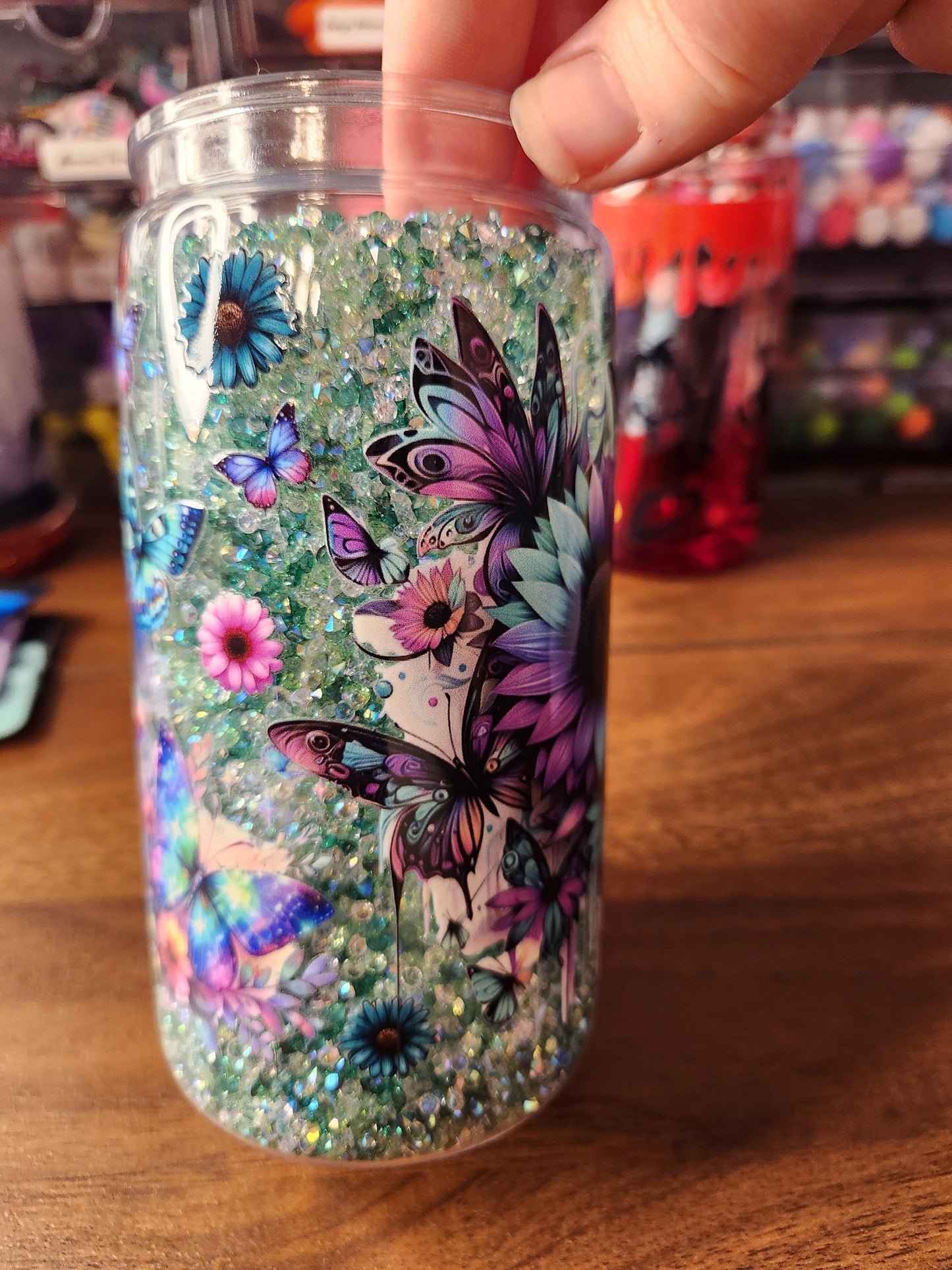 Acrylic Dimond Filled Tumbler