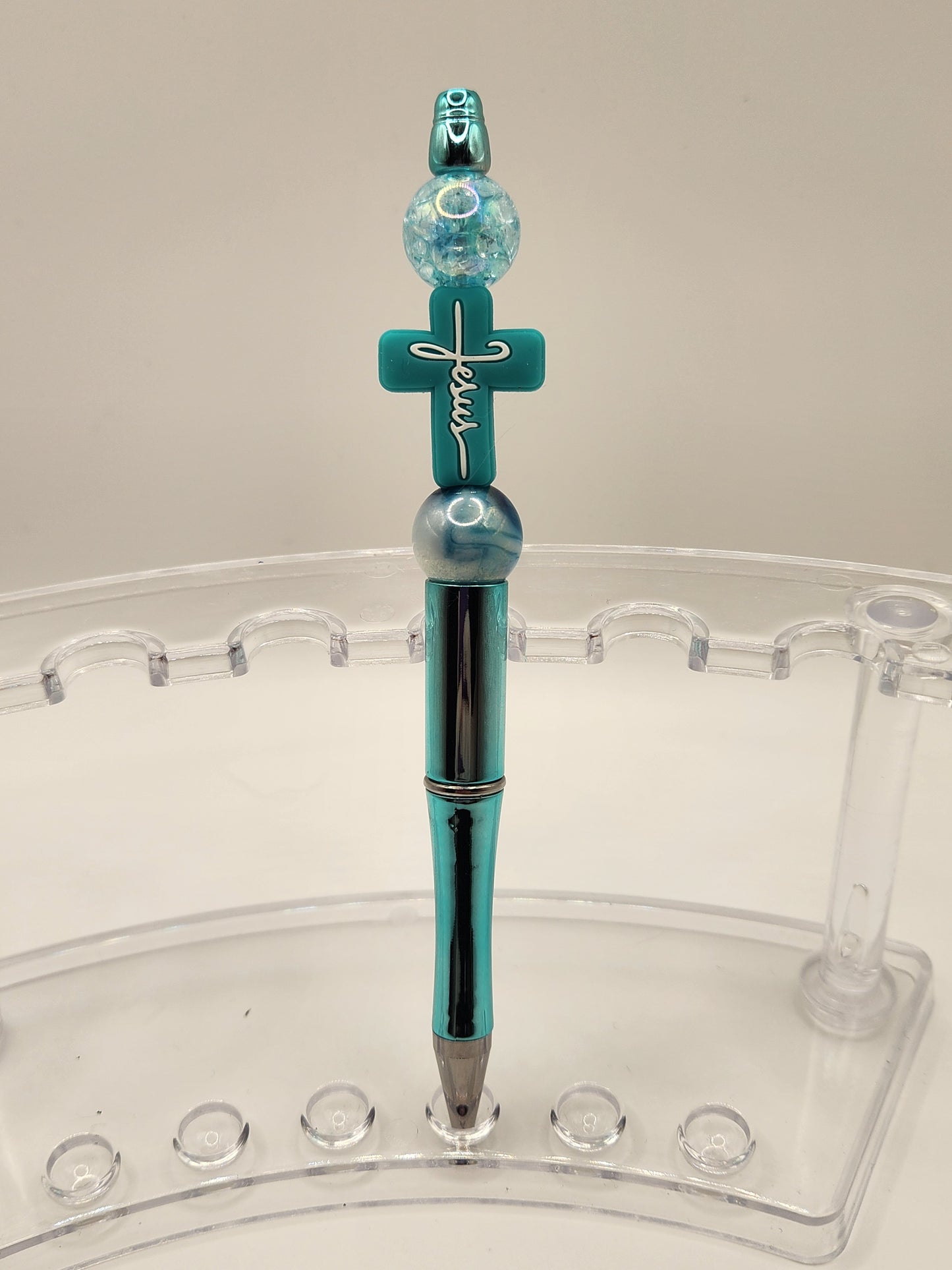 Acrylic & Silicone Cross Beaded Pen