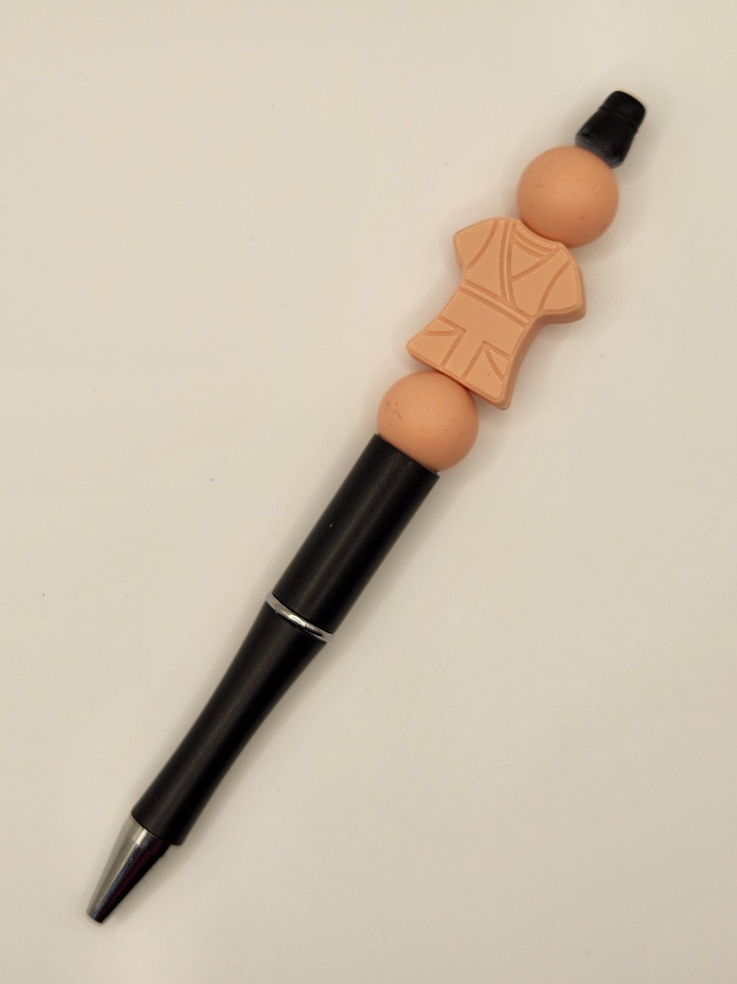 Peach Scrub Top Beaded Pen