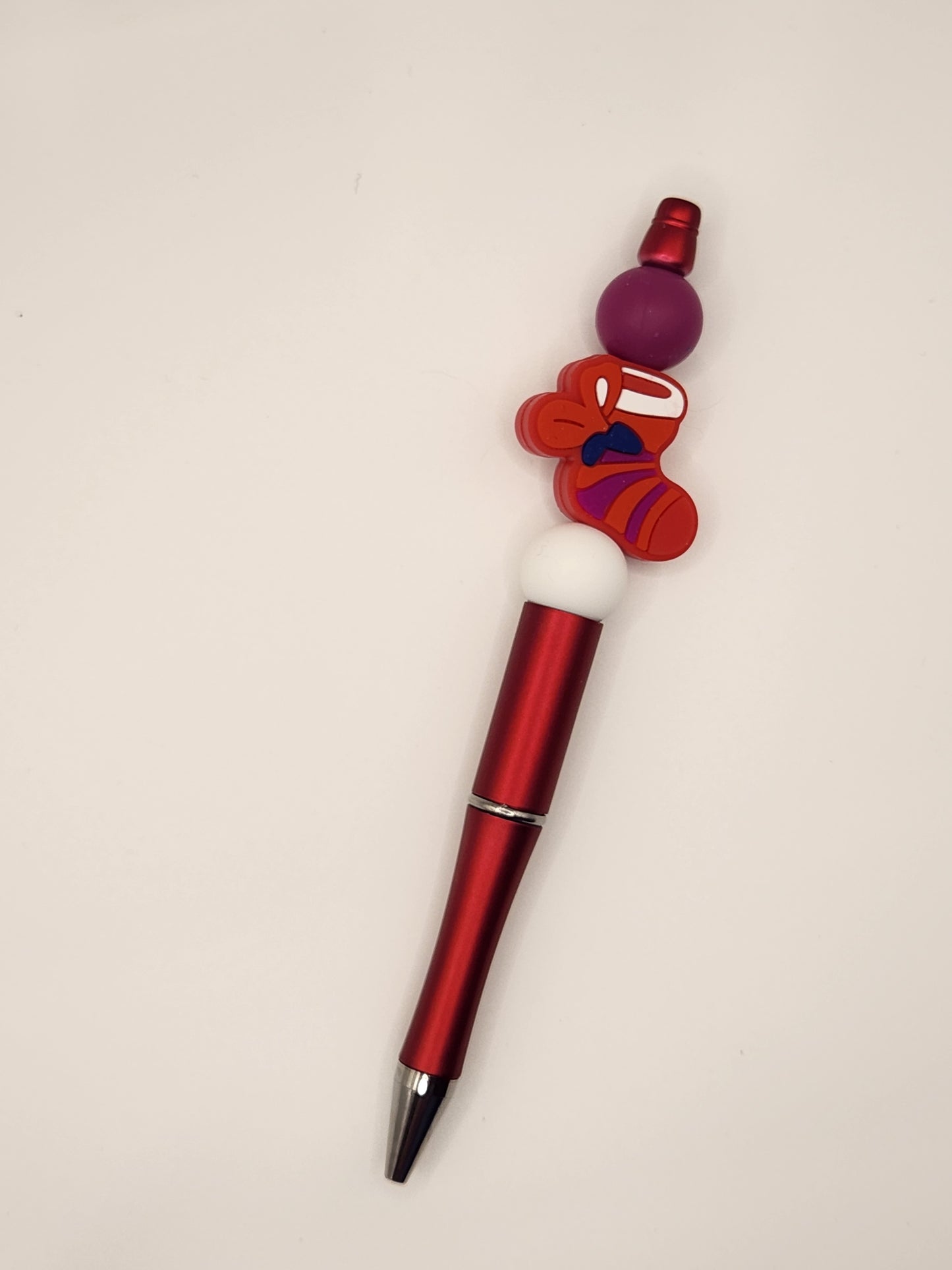 Red Stocking: Pre-Made Beaded Pen
