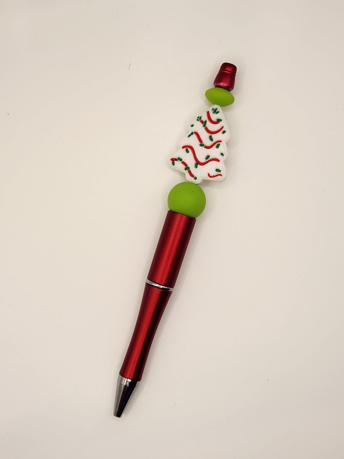 Christmas Tree Snack with Red Pen: Pre-Made Beaded Pen
