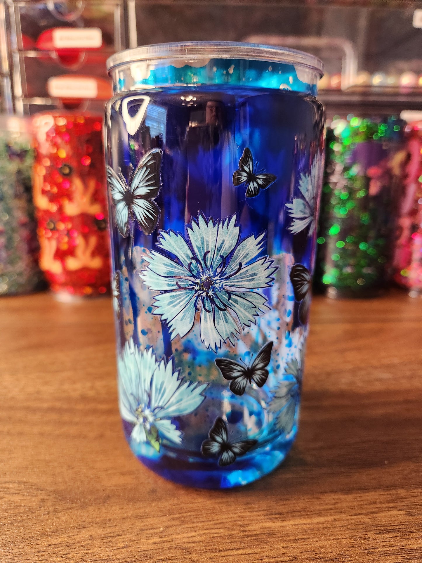 Lava Drip Flower Acrylic Snow Globe