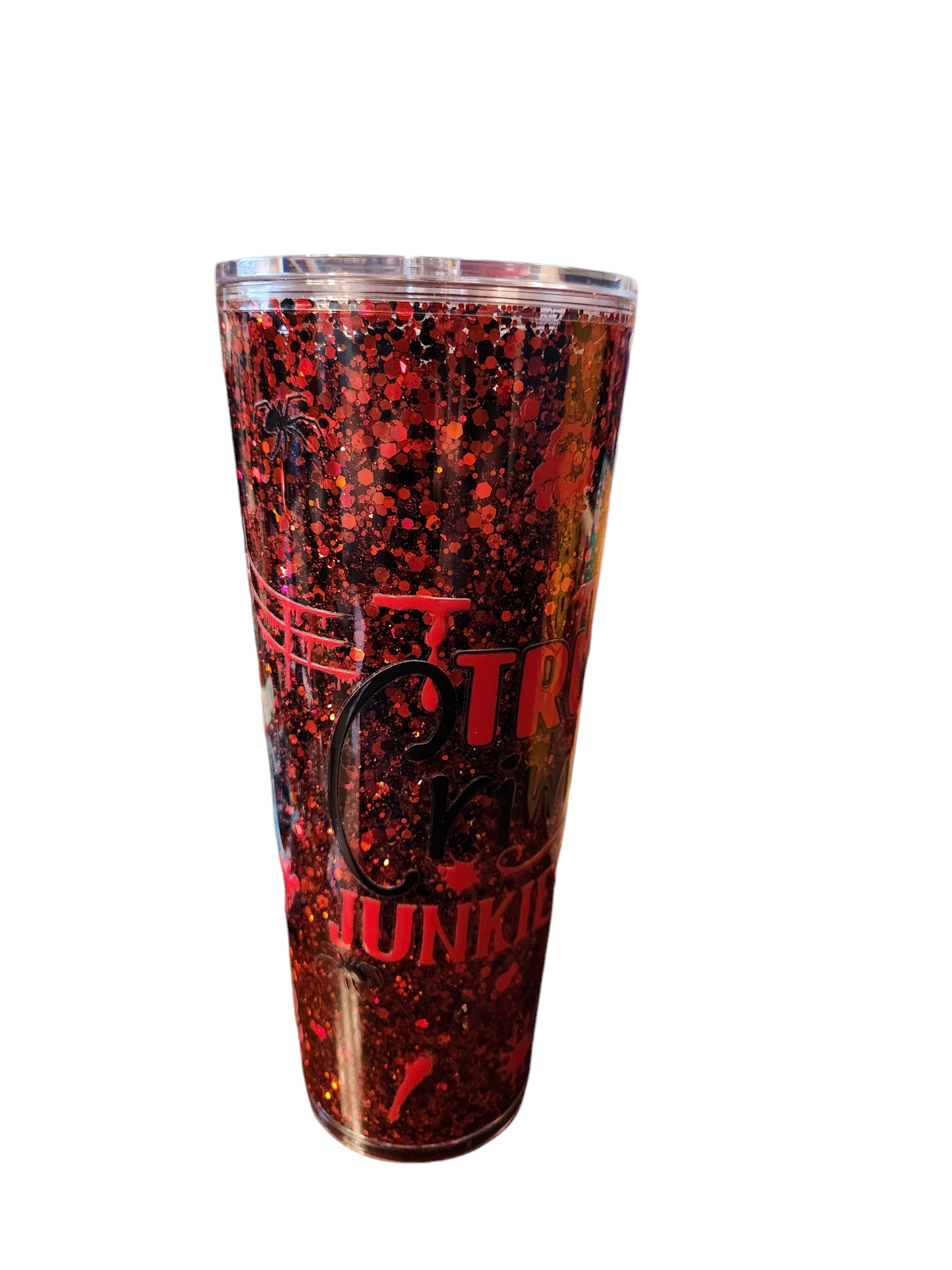 24oz Acrylic Snow Globe Tumbler with Straw
