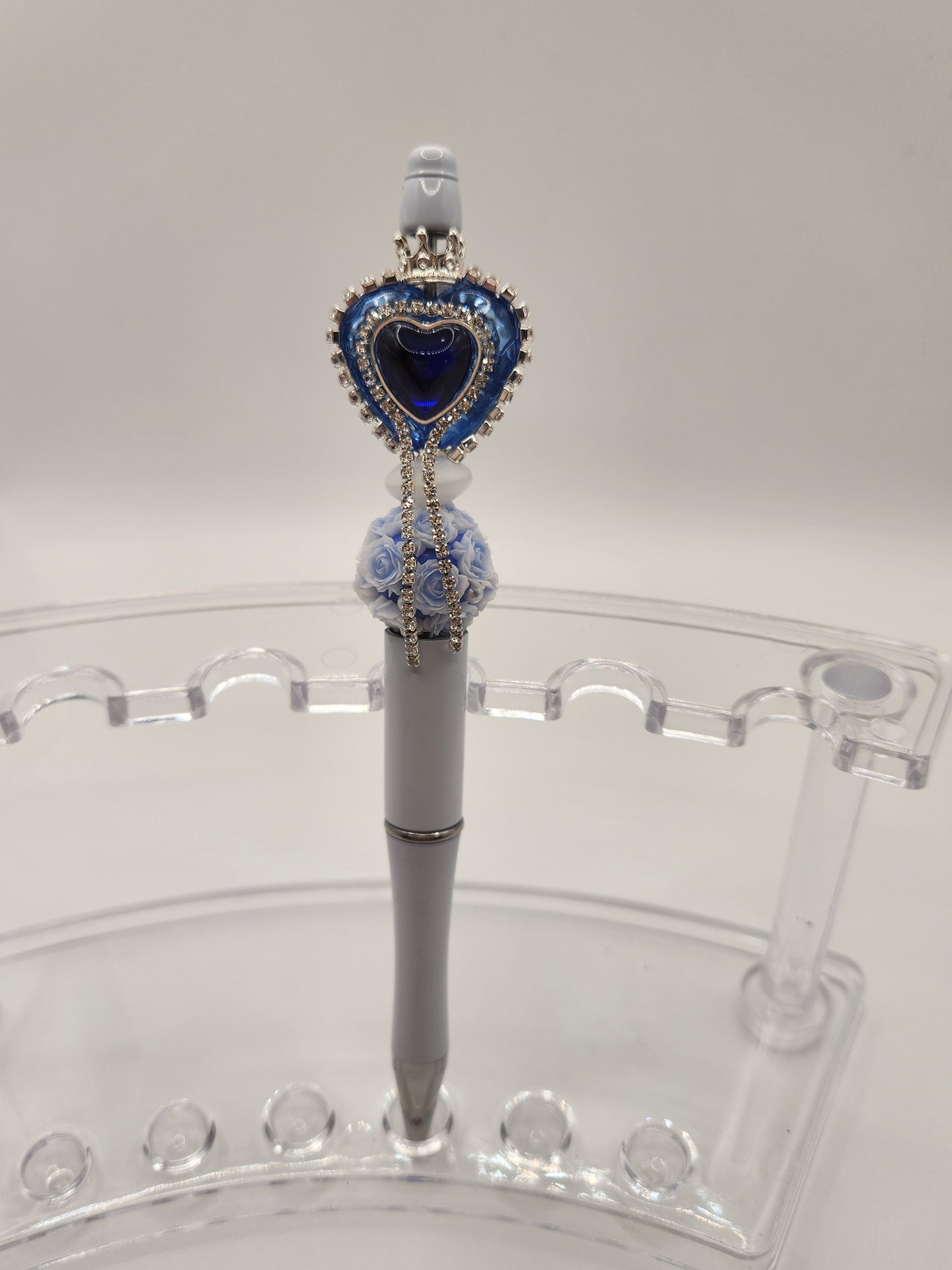 Dark Blue Heart with Rhinestone
