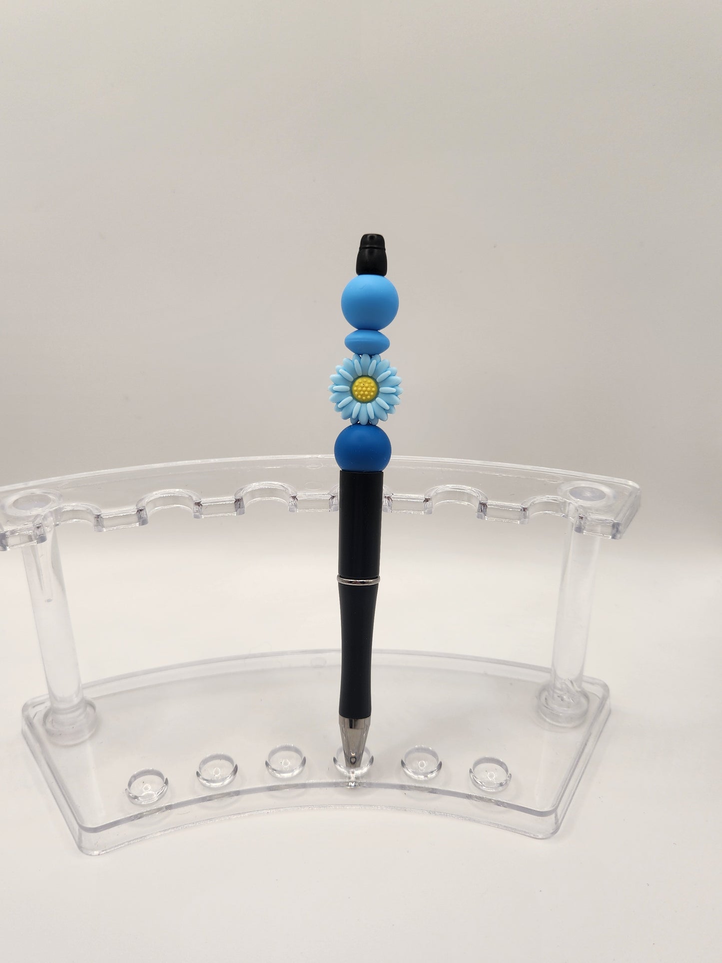 Light Blue Sun Flower Beaded Pen