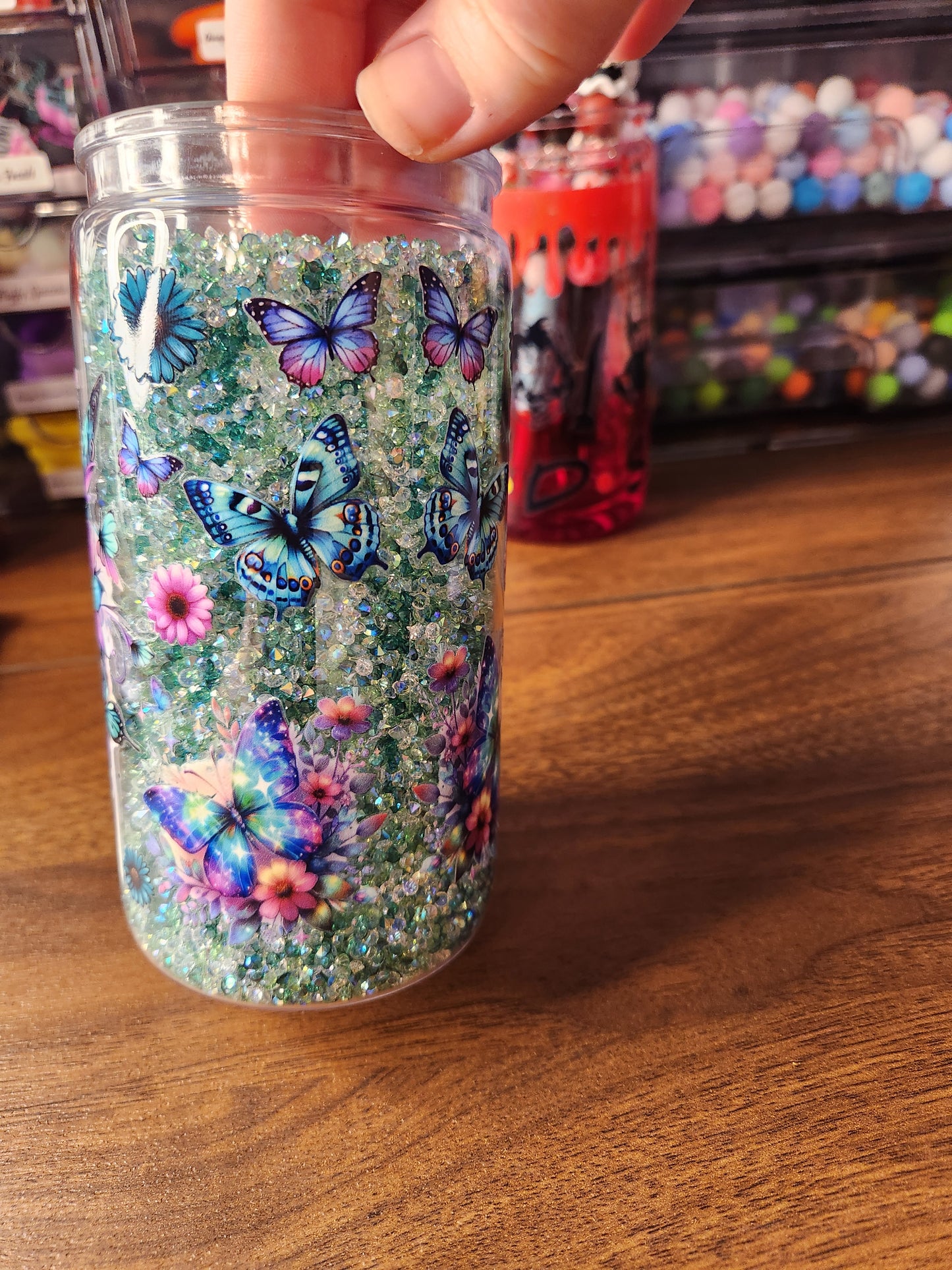 Acrylic Dimond Filled Tumbler