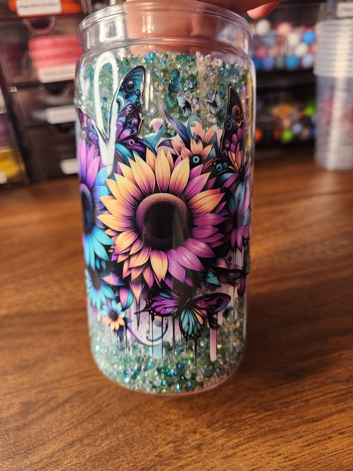 Acrylic Dimond Filled Tumbler