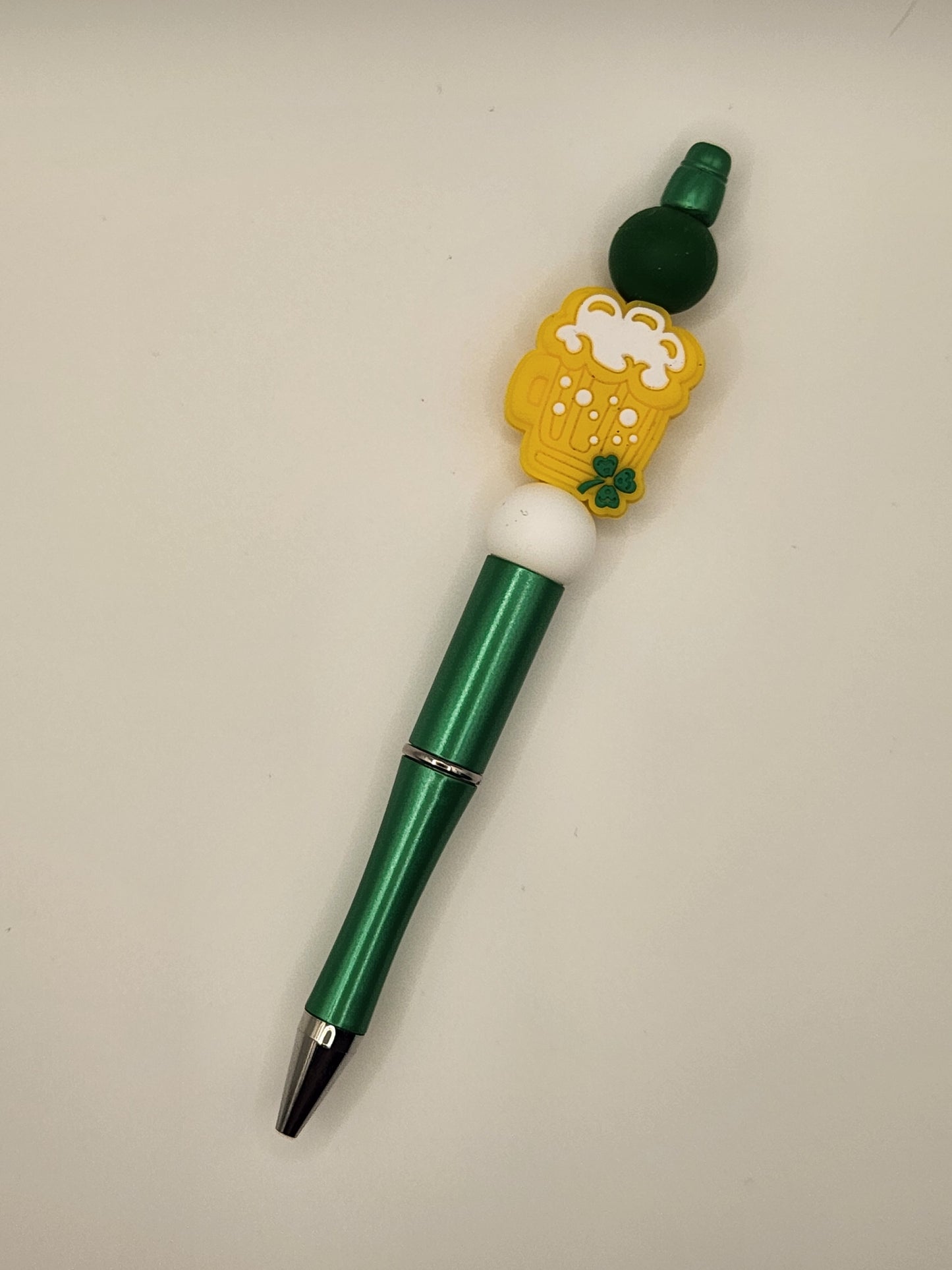 St Patrick's Day Beer Mug Beaded Pen