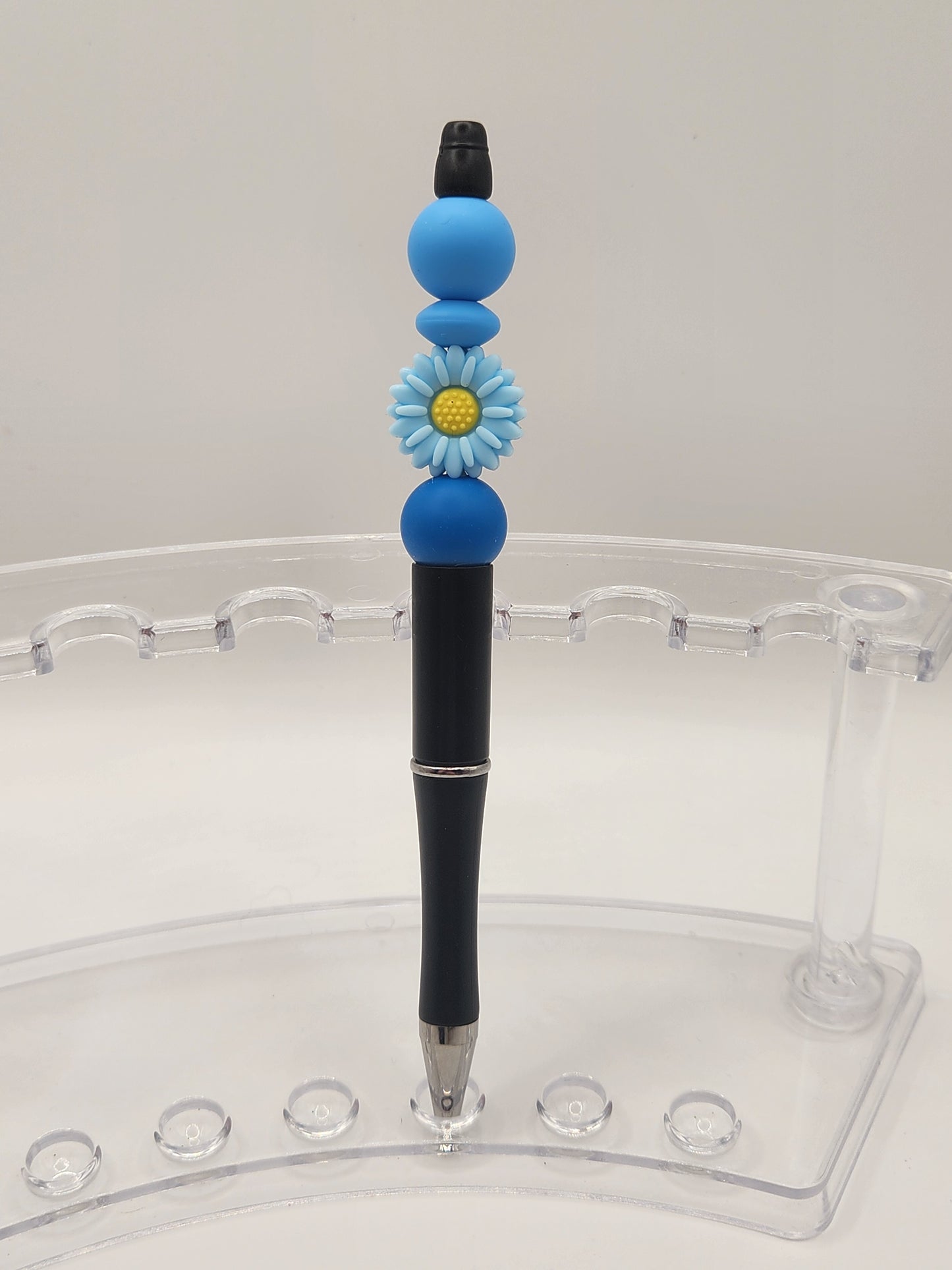 Light Blue Sun Flower Beaded Pen