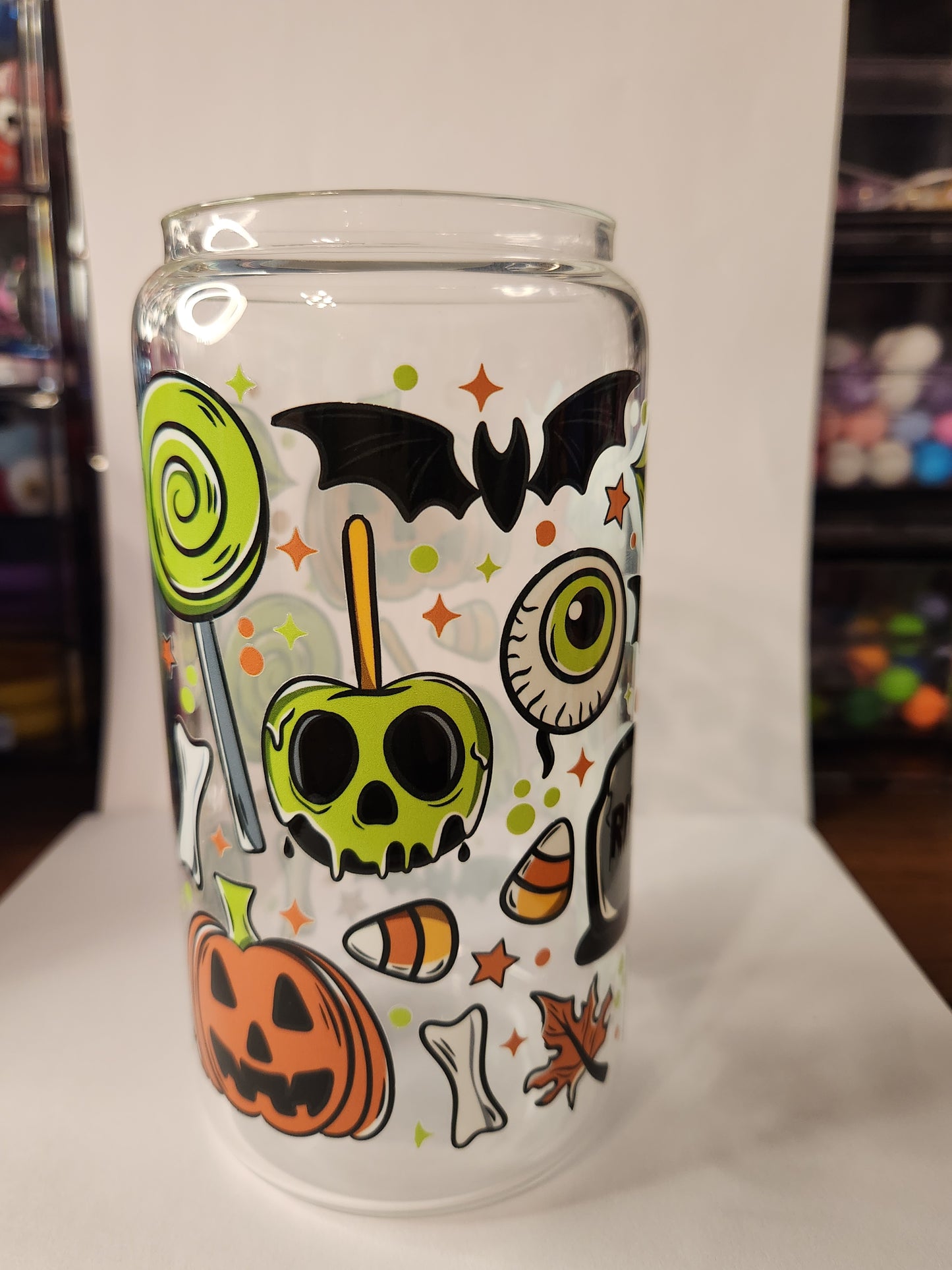 Clear Glass Halloween Tumbler
