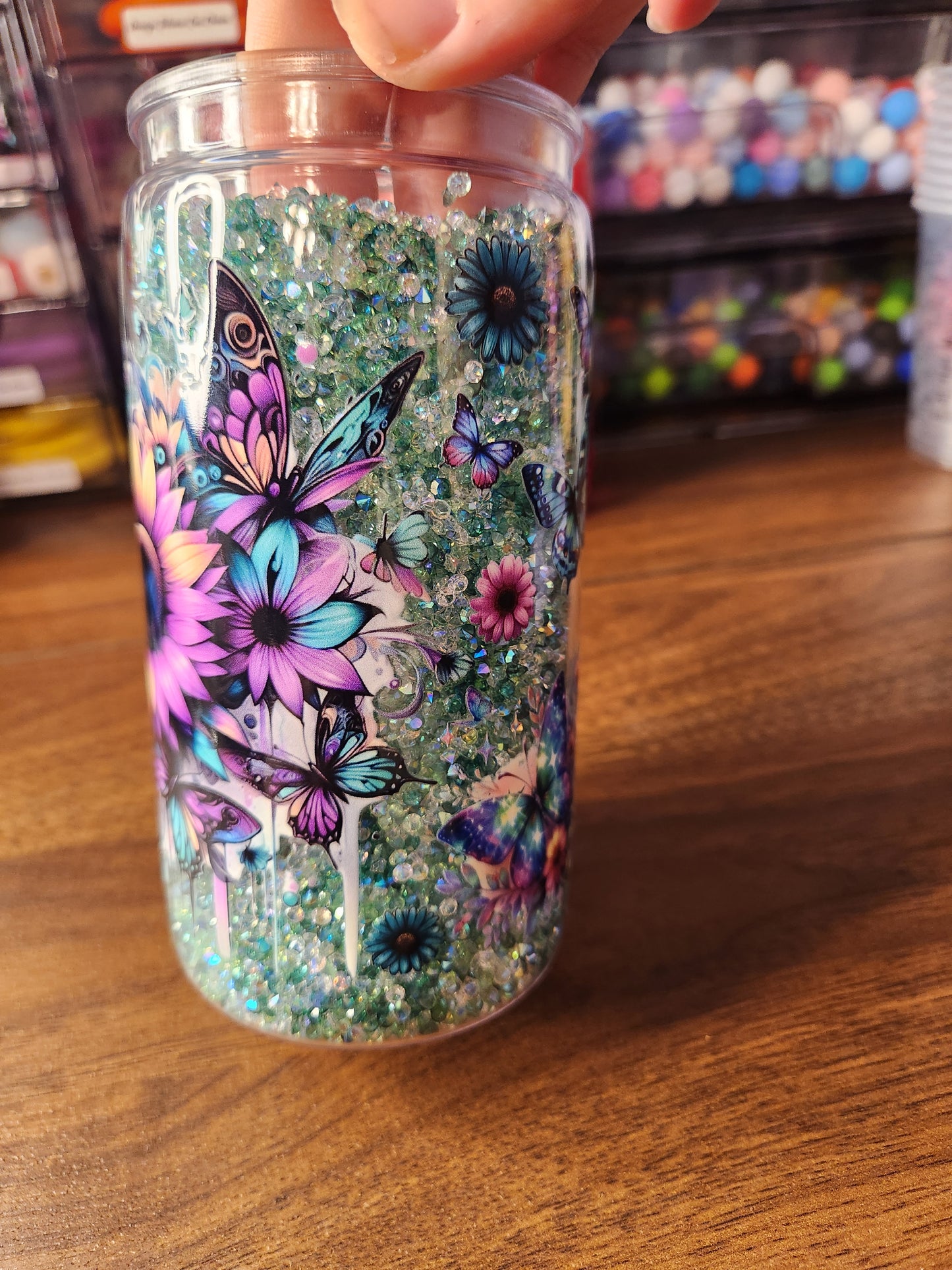 Acrylic Dimond Filled Tumbler