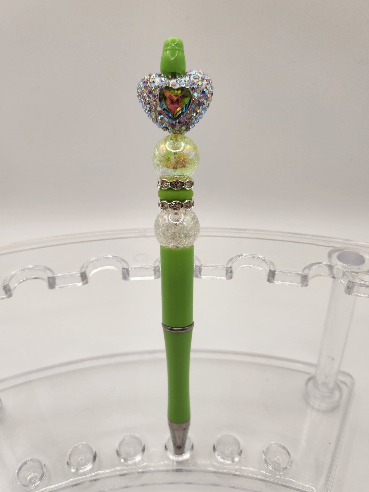 Lime Green Heart Rhinestone