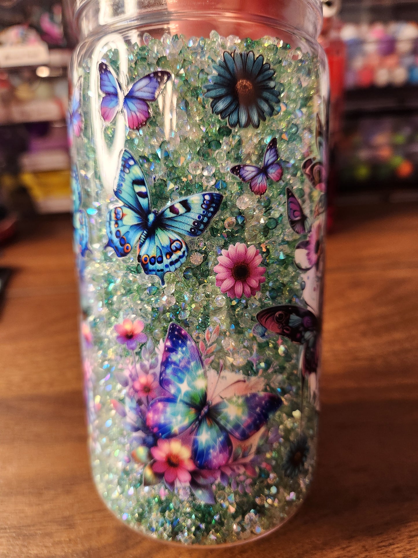 Acrylic Dimond Filled Tumbler