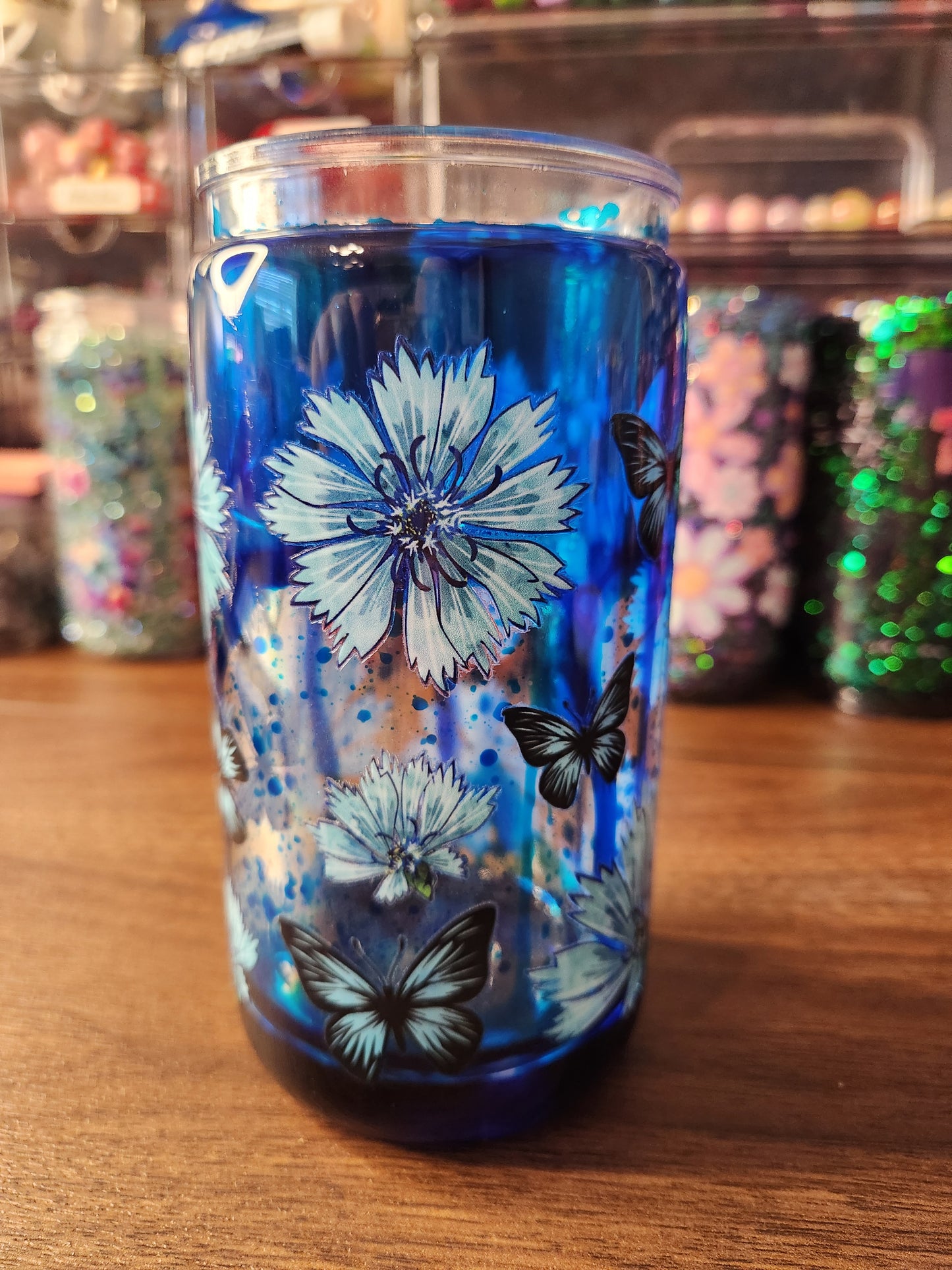Lava Drip Flower Acrylic Snow Globe