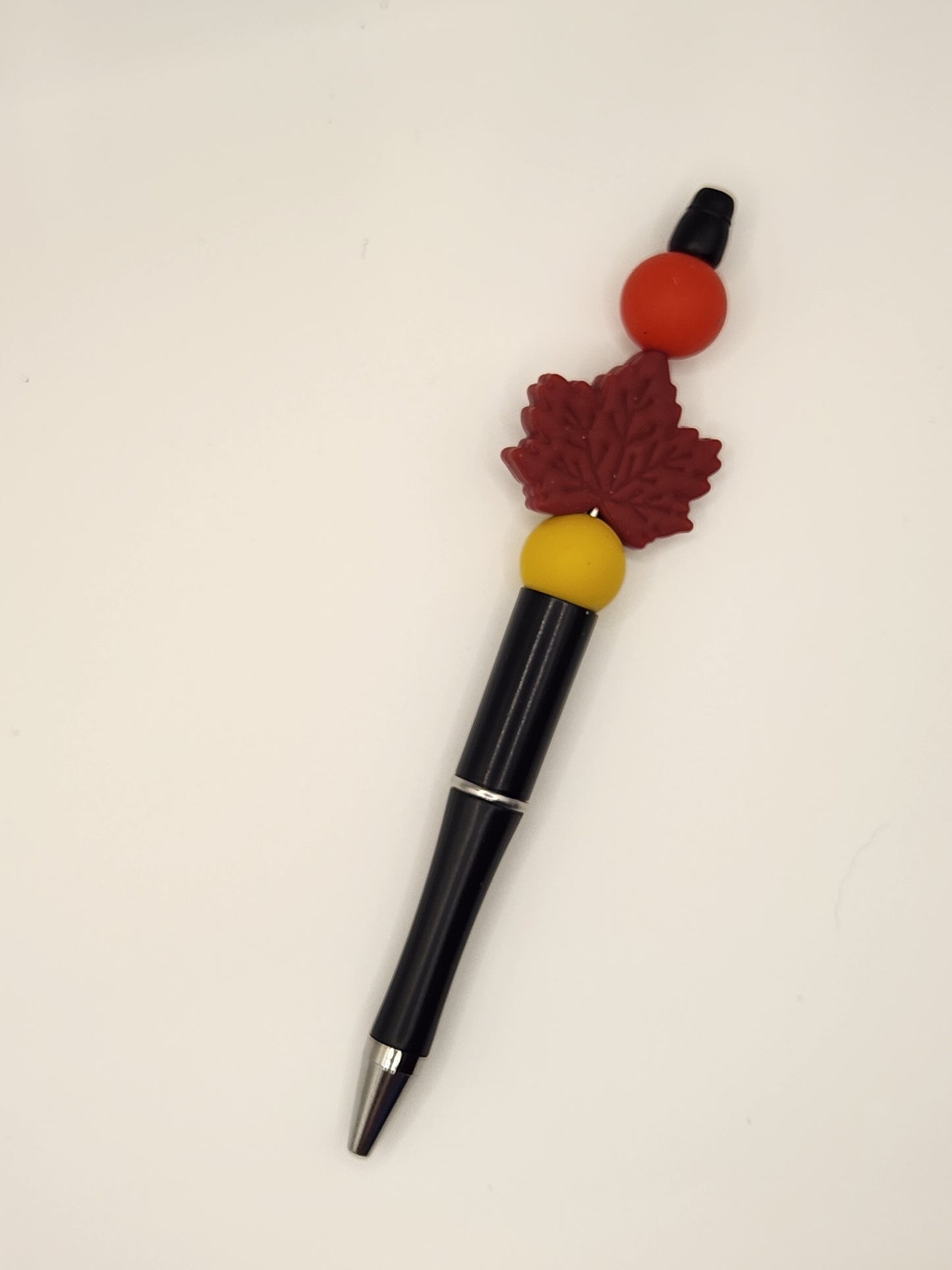 Red Maple Leaf: Pre-Made Beaded Pen