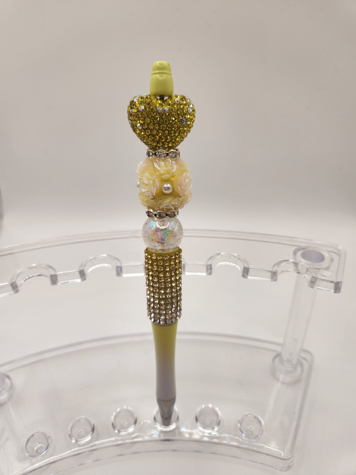 Yellow Heart Rhinestone with Rhinestone Pen