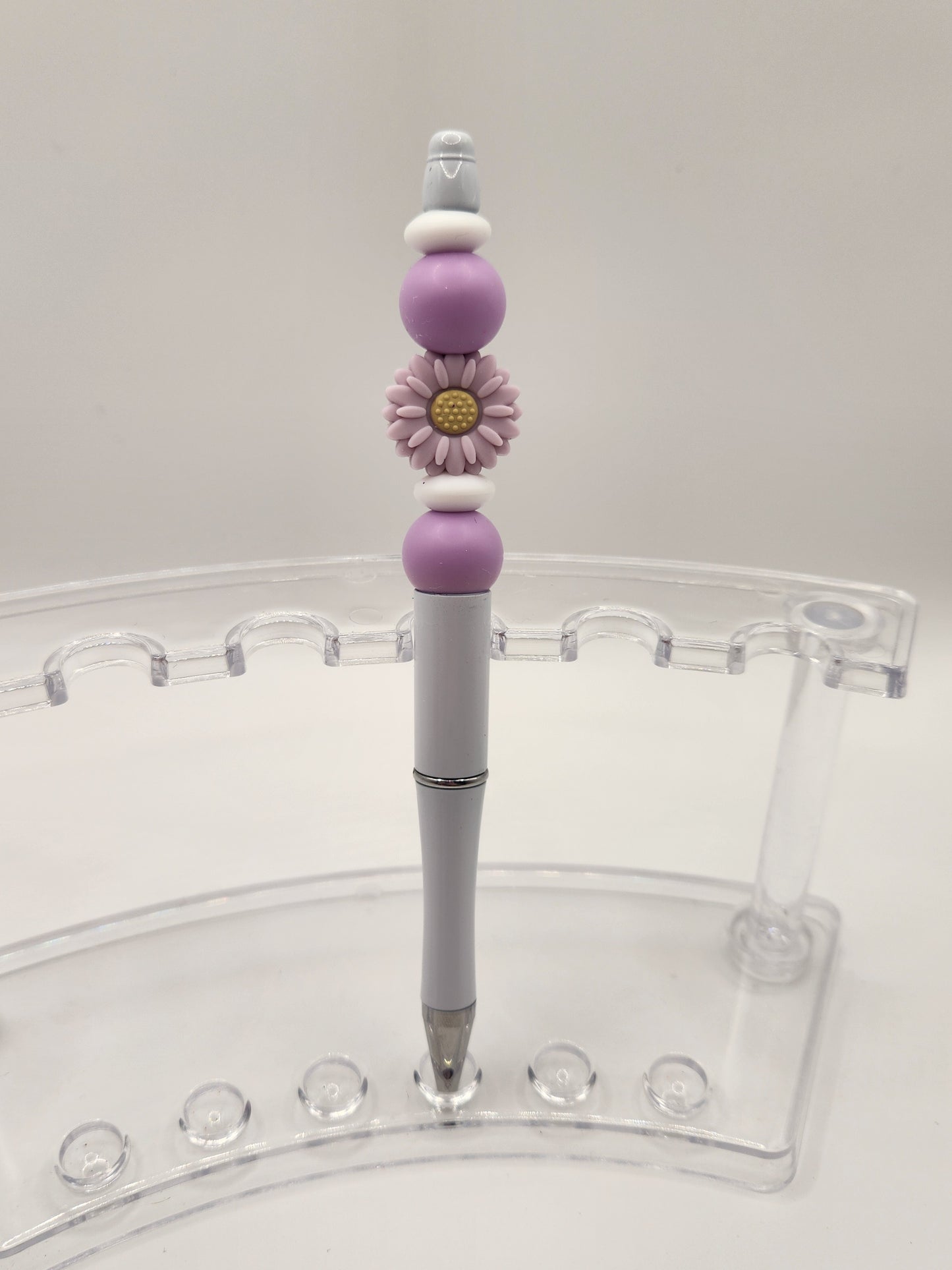 Pale Purple Sun Flower Beaded Pen