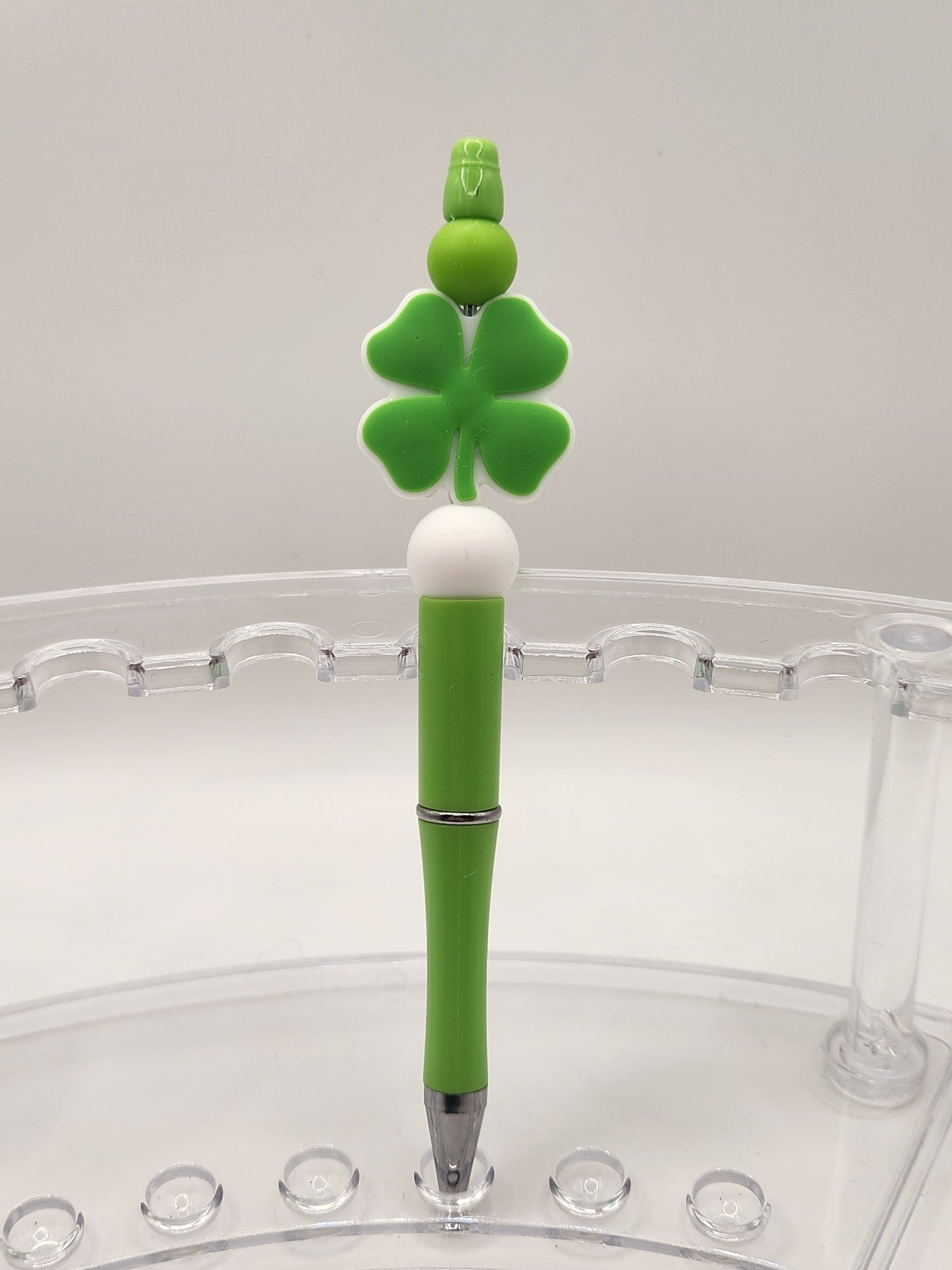 Light Green 4 Leaf Clover Beaded Pen