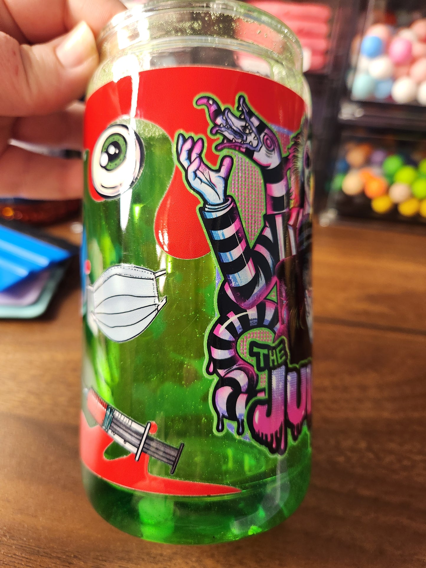 Acrylic Beetlejuice Snow Globe Tumbler