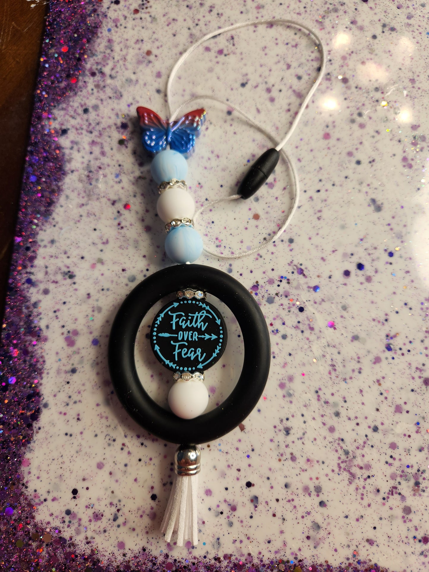 Faith Over Fear Car Charm