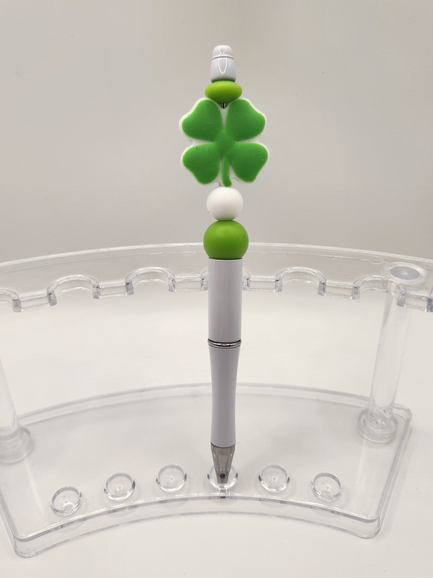 Light Green 4 Leaf Clover Beaded Pen
