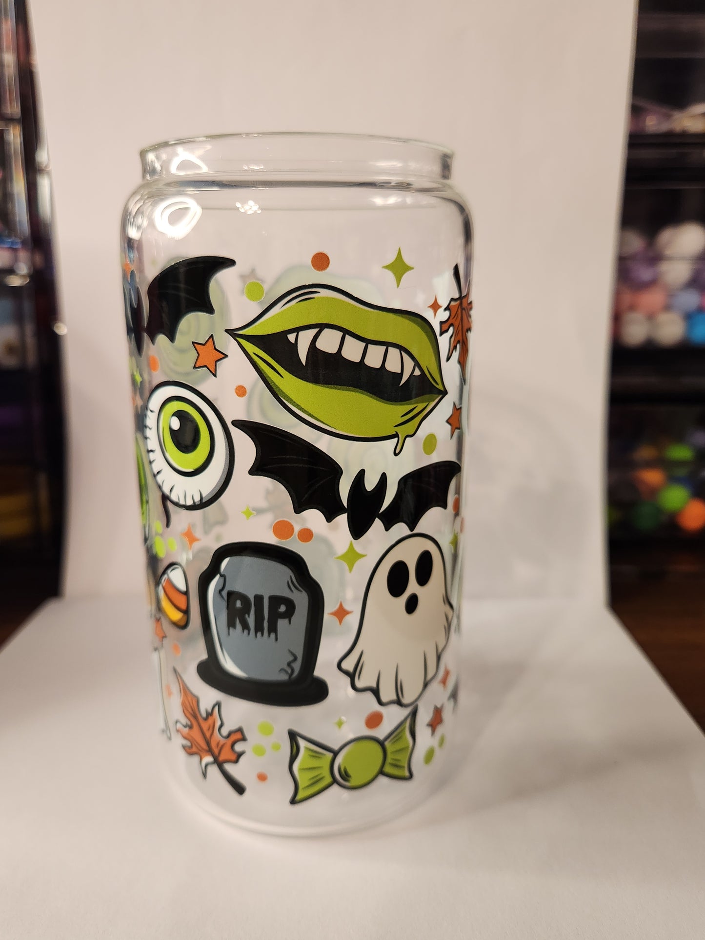 Clear Glass Halloween Tumbler