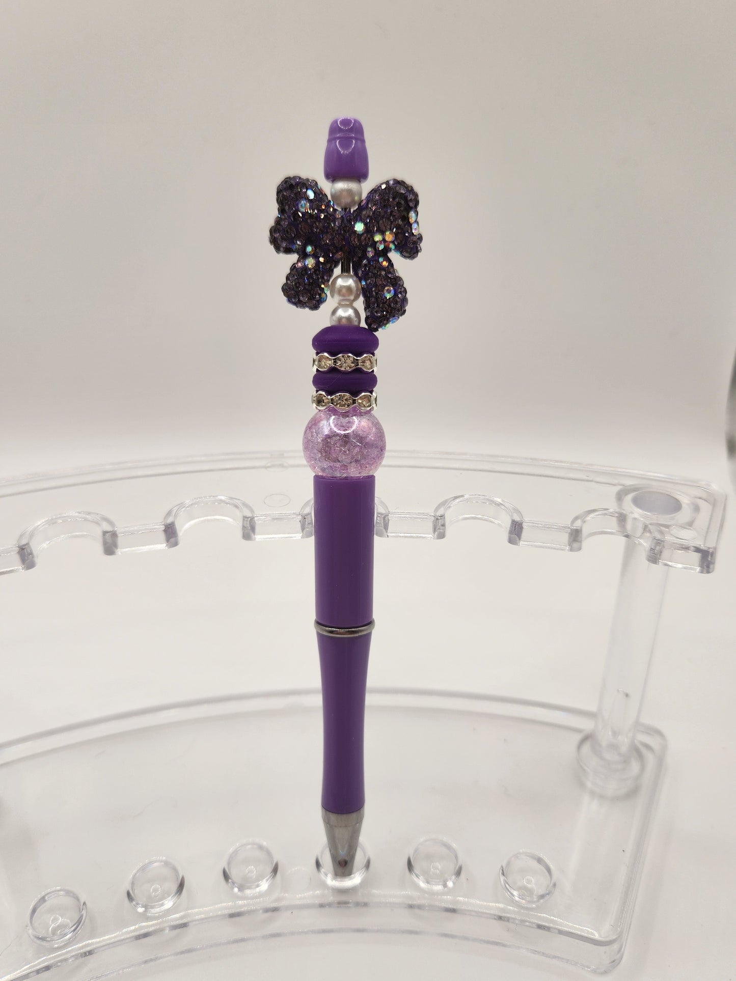 Purple Bow Rhinestone