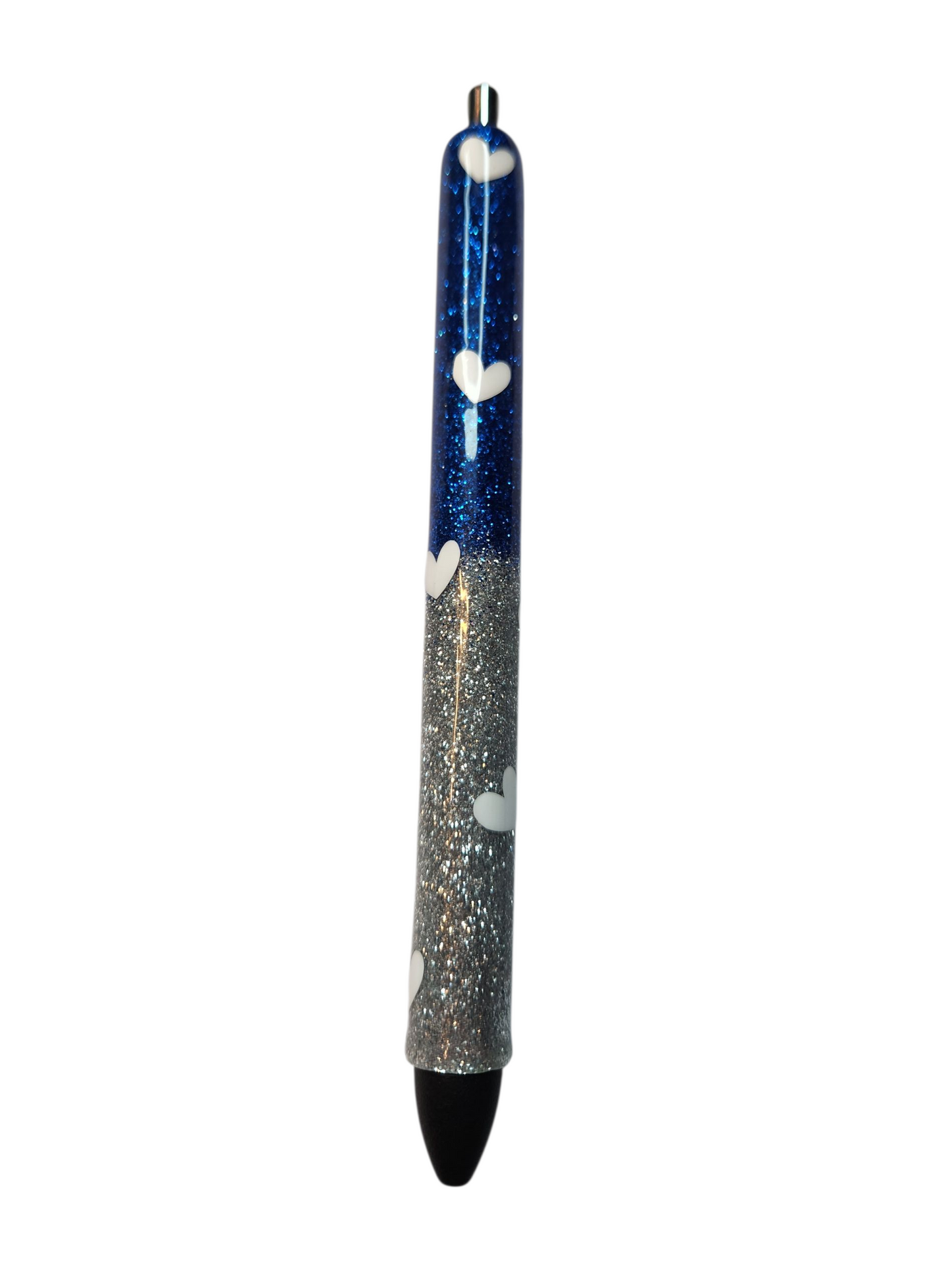 Ombre Blue & Silver Heart Glitter Inkjoy Pen