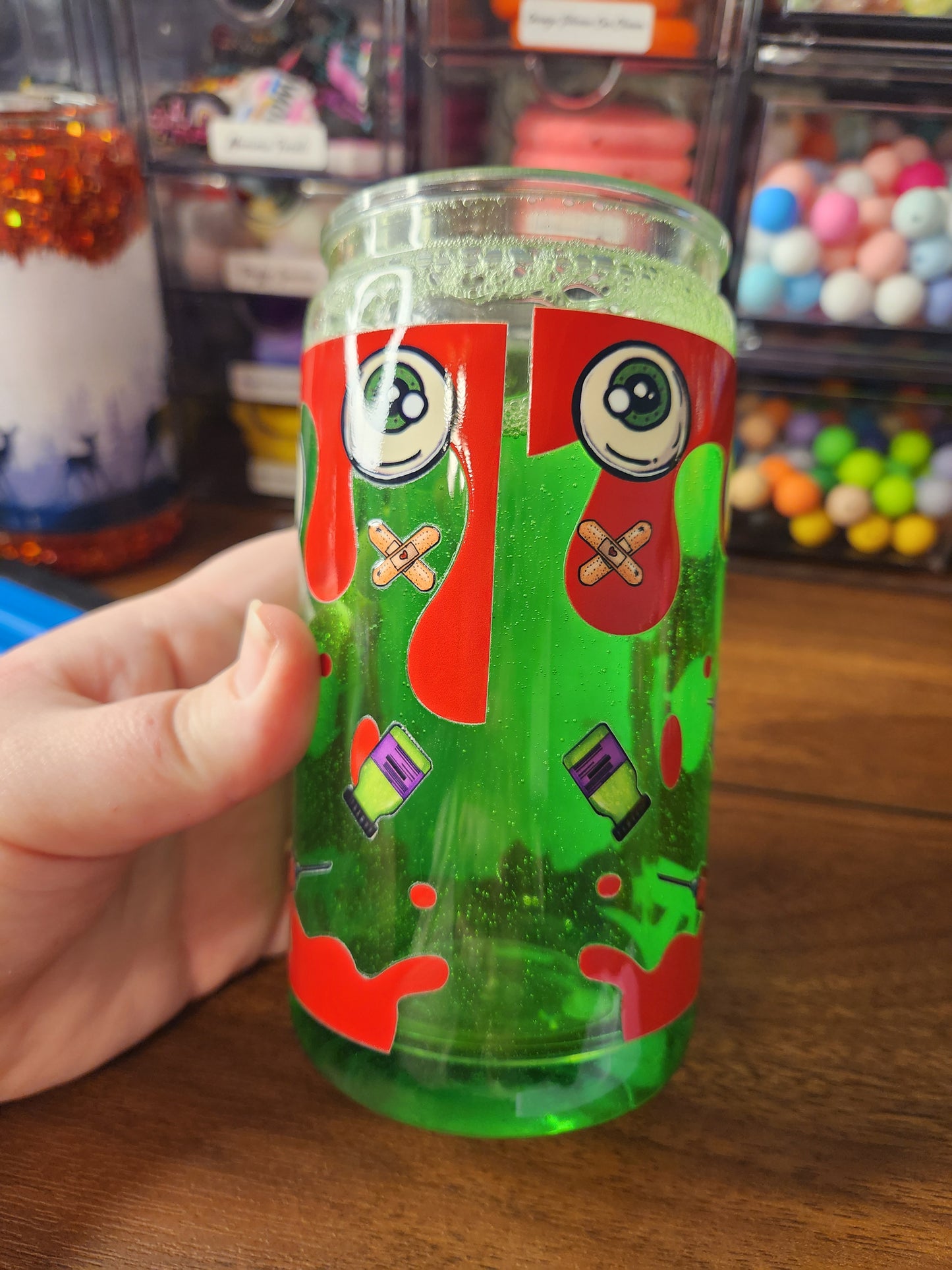 Acrylic Beetlejuice Snow Globe Tumbler