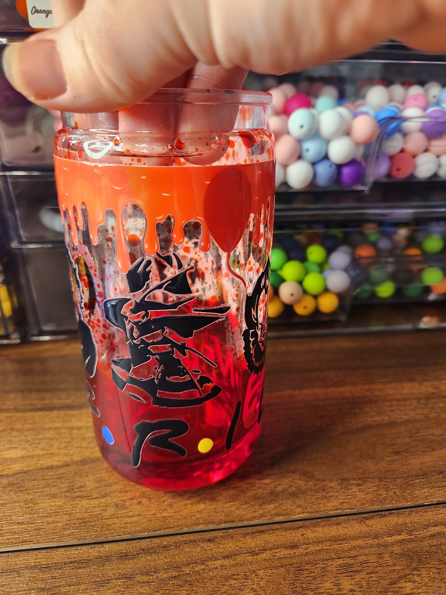 Acrylic Halloween Horror Friends Tumbler