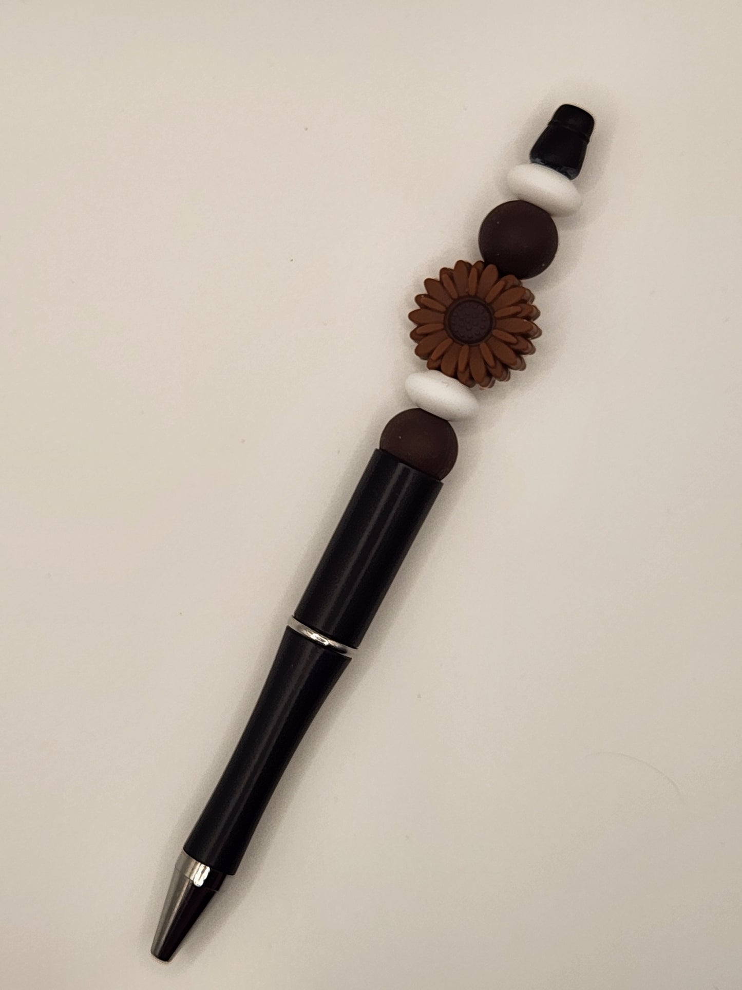 Chocolate Sun Flower Beaded Pen