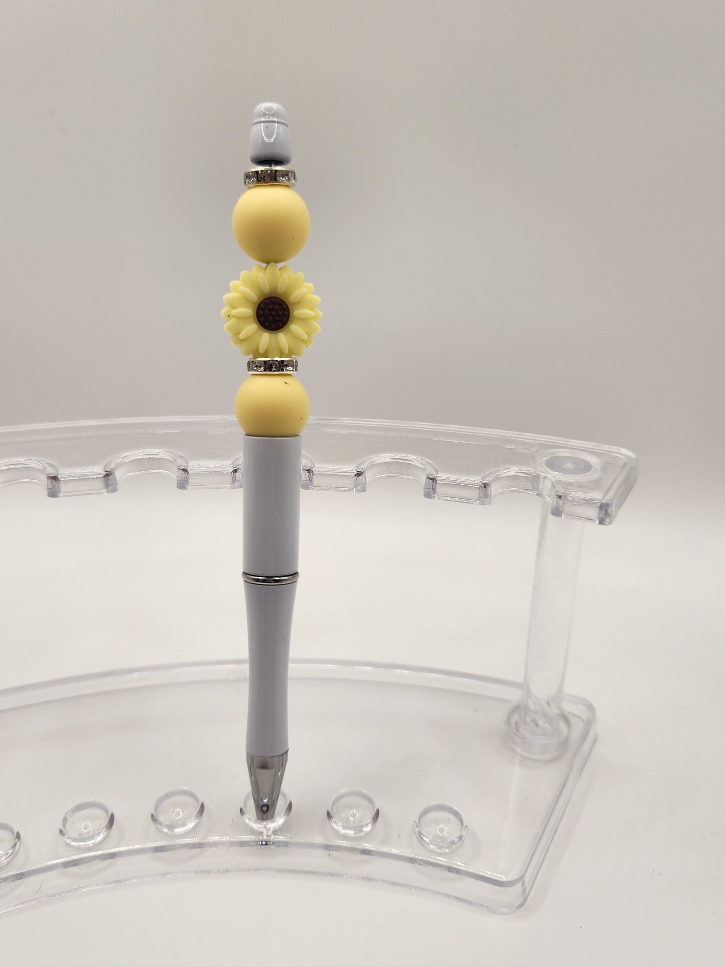Pale Yellow Sun Flower Beaded Pen