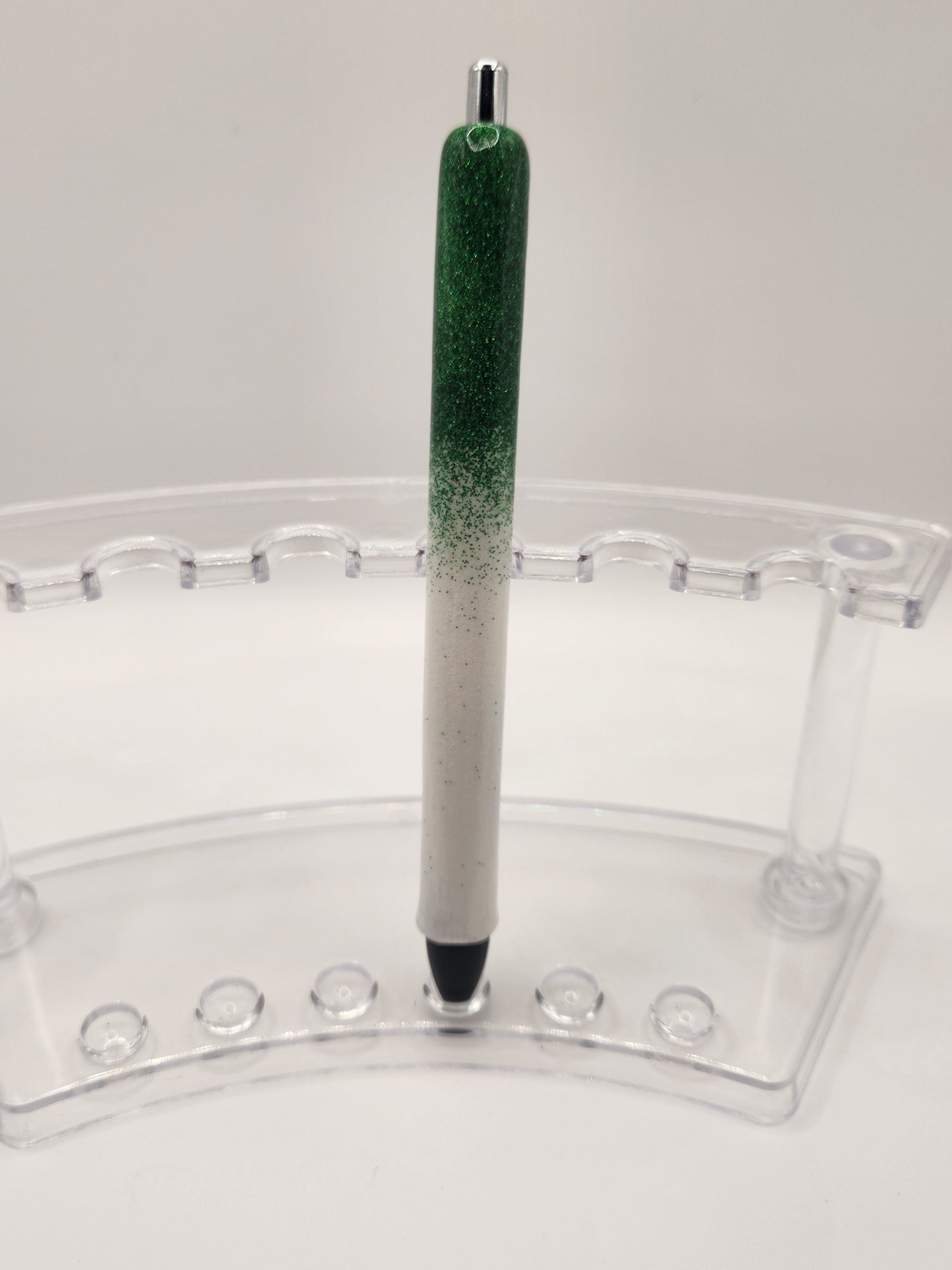 Green & White Ombre Glitter Pen