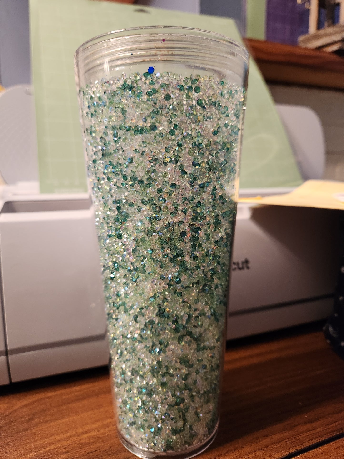 24oz Acrylic Snow Globe Tumbler with Straw