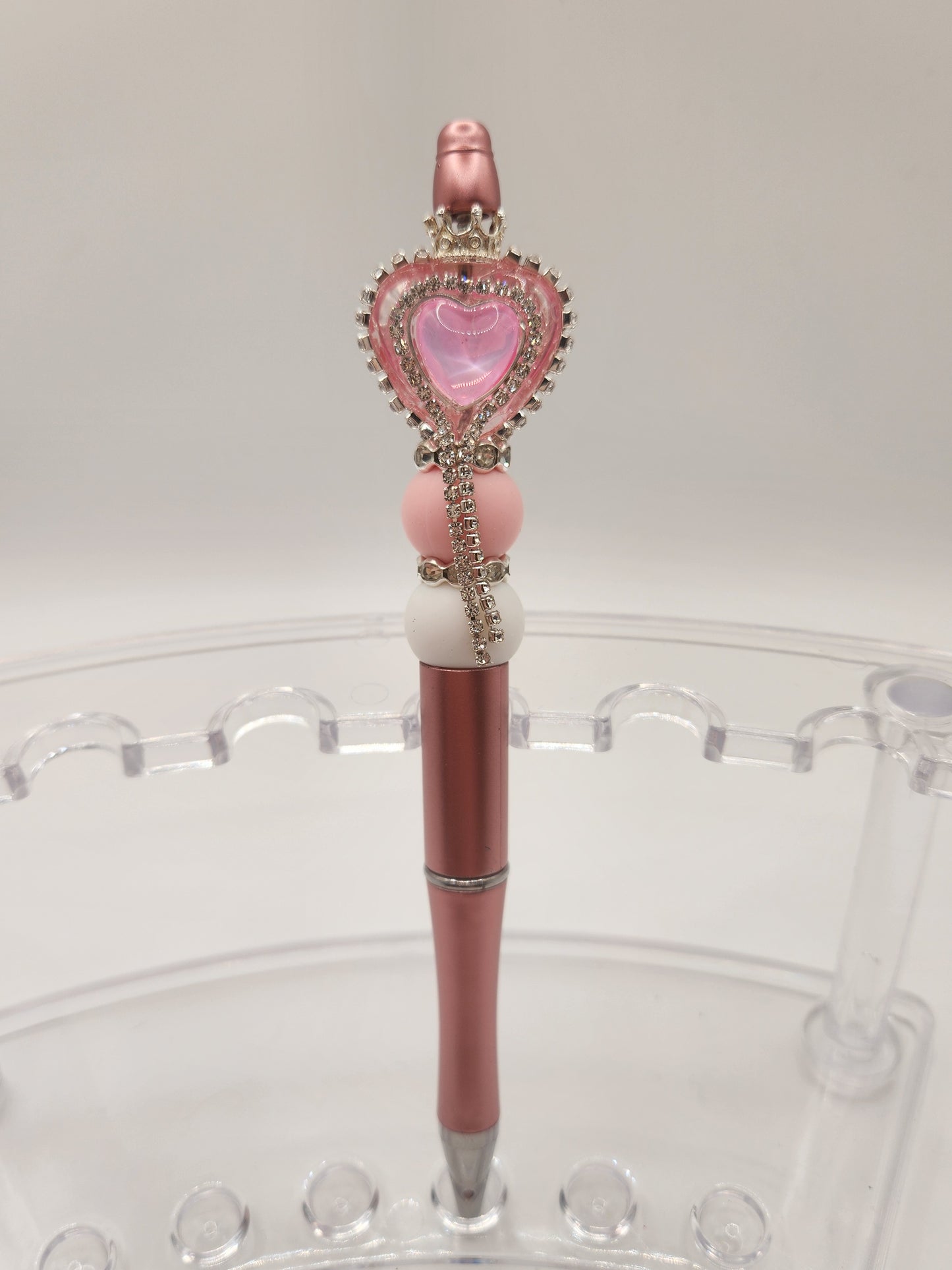 Pink Heart with Rhinestone