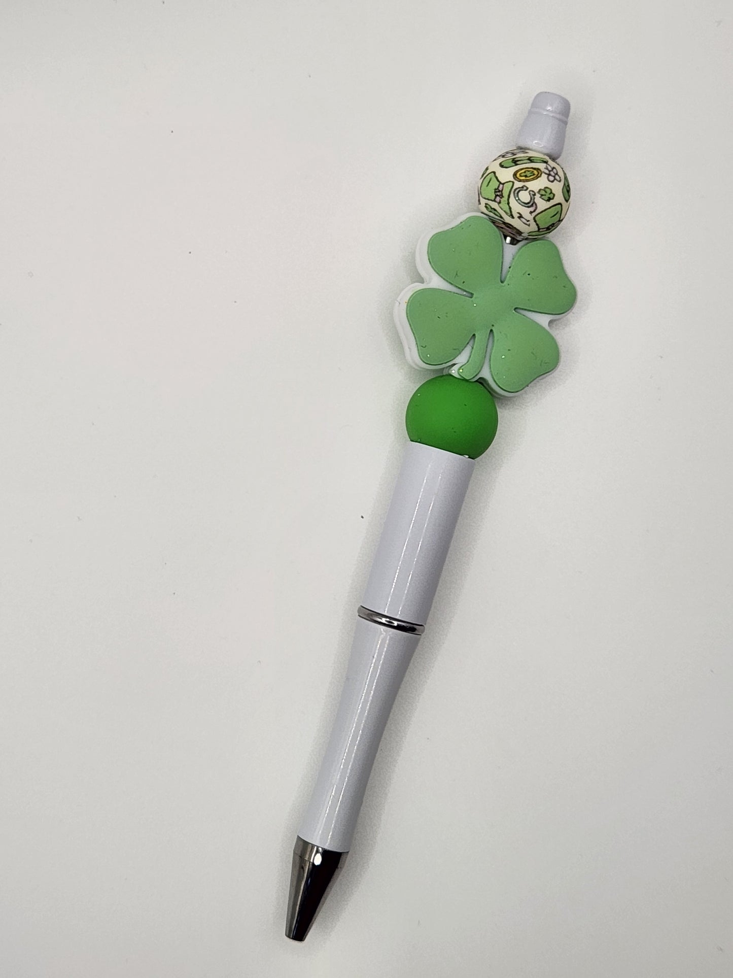 Light Green 4 Leaf Clover Beaded Pen