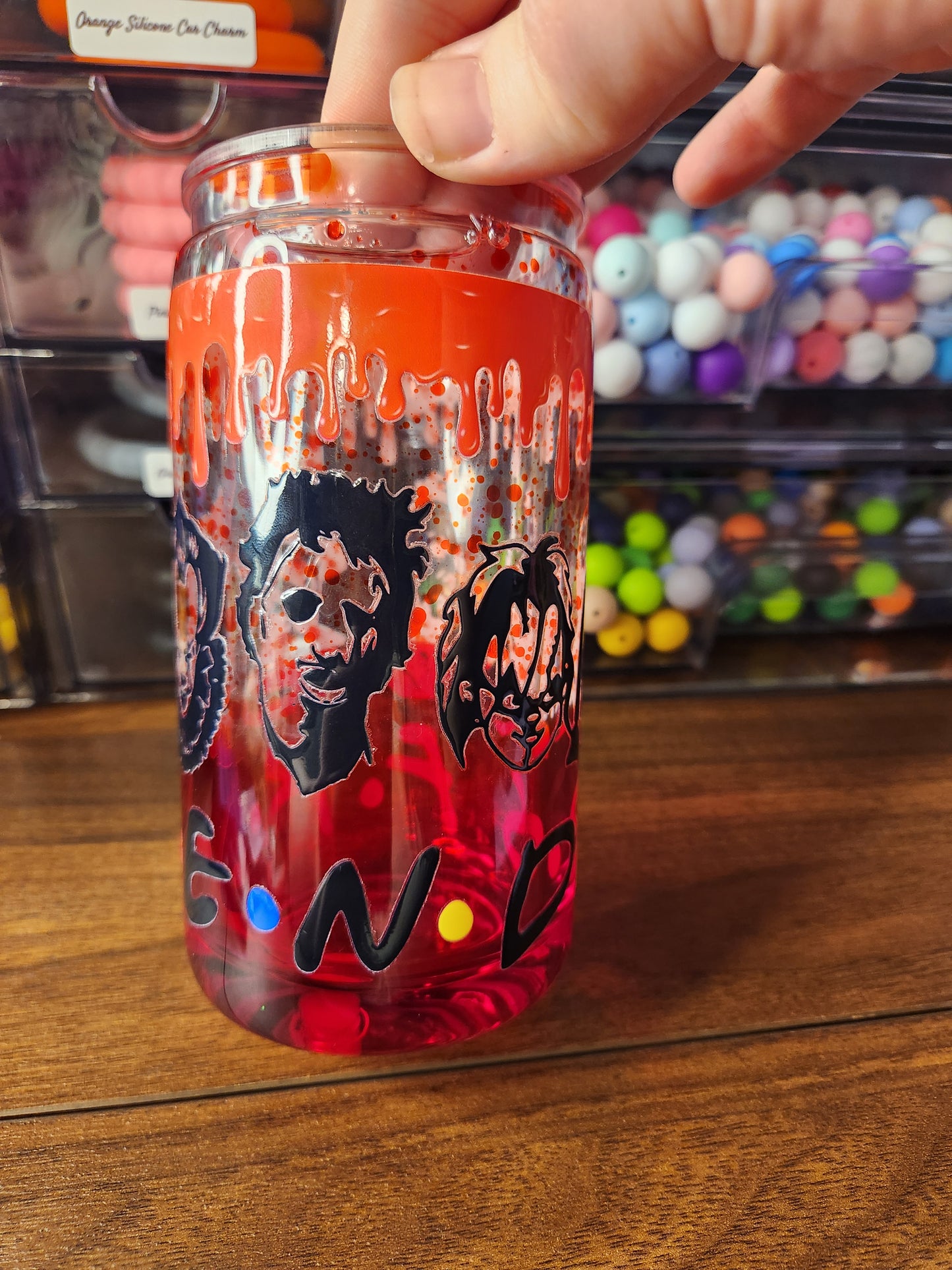 Acrylic Halloween Horror Friends Tumbler