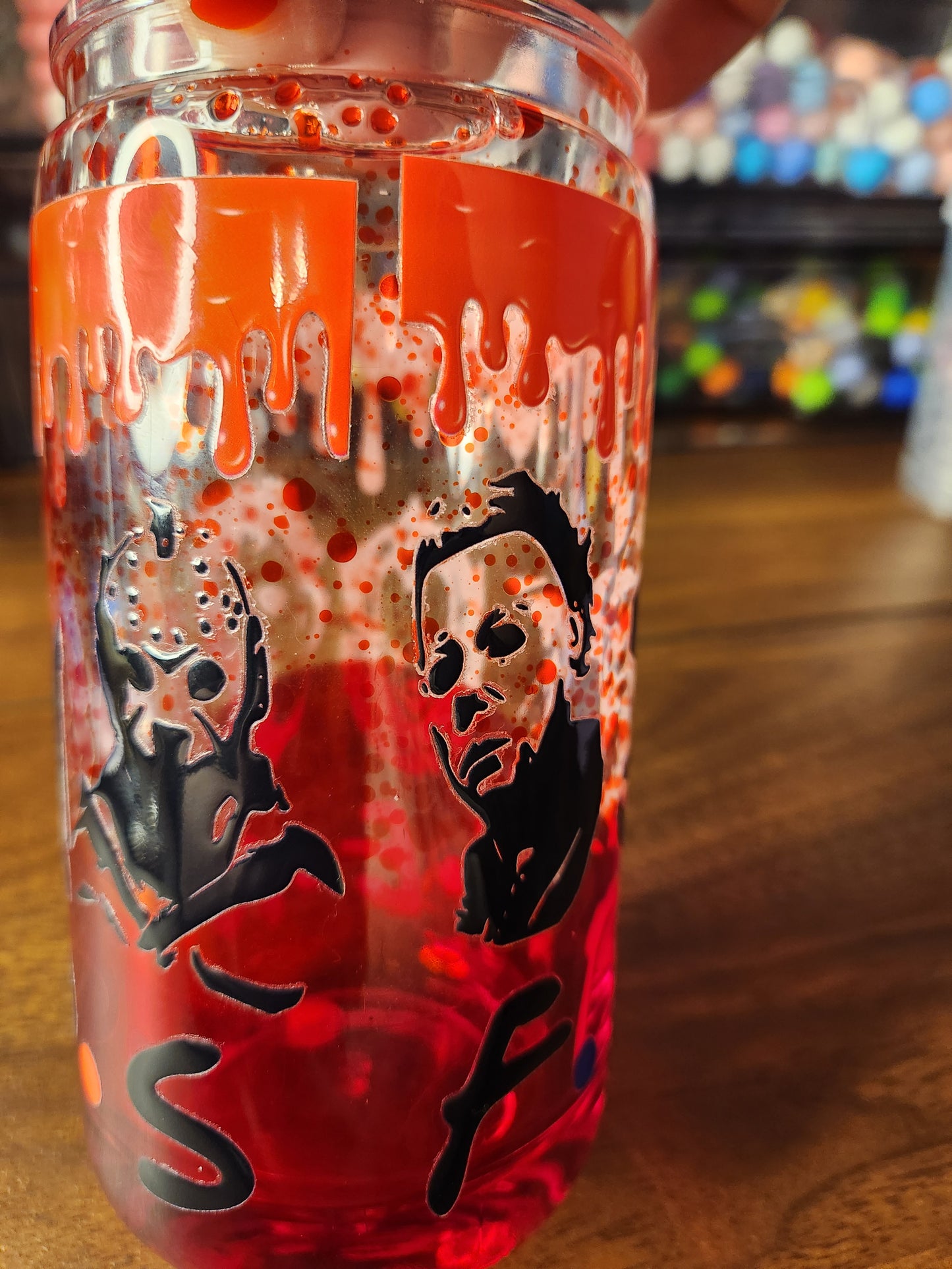 Acrylic Halloween Horror Friends Tumbler