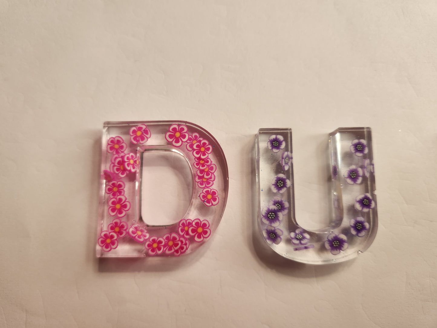 Double Resin Letter Keychain