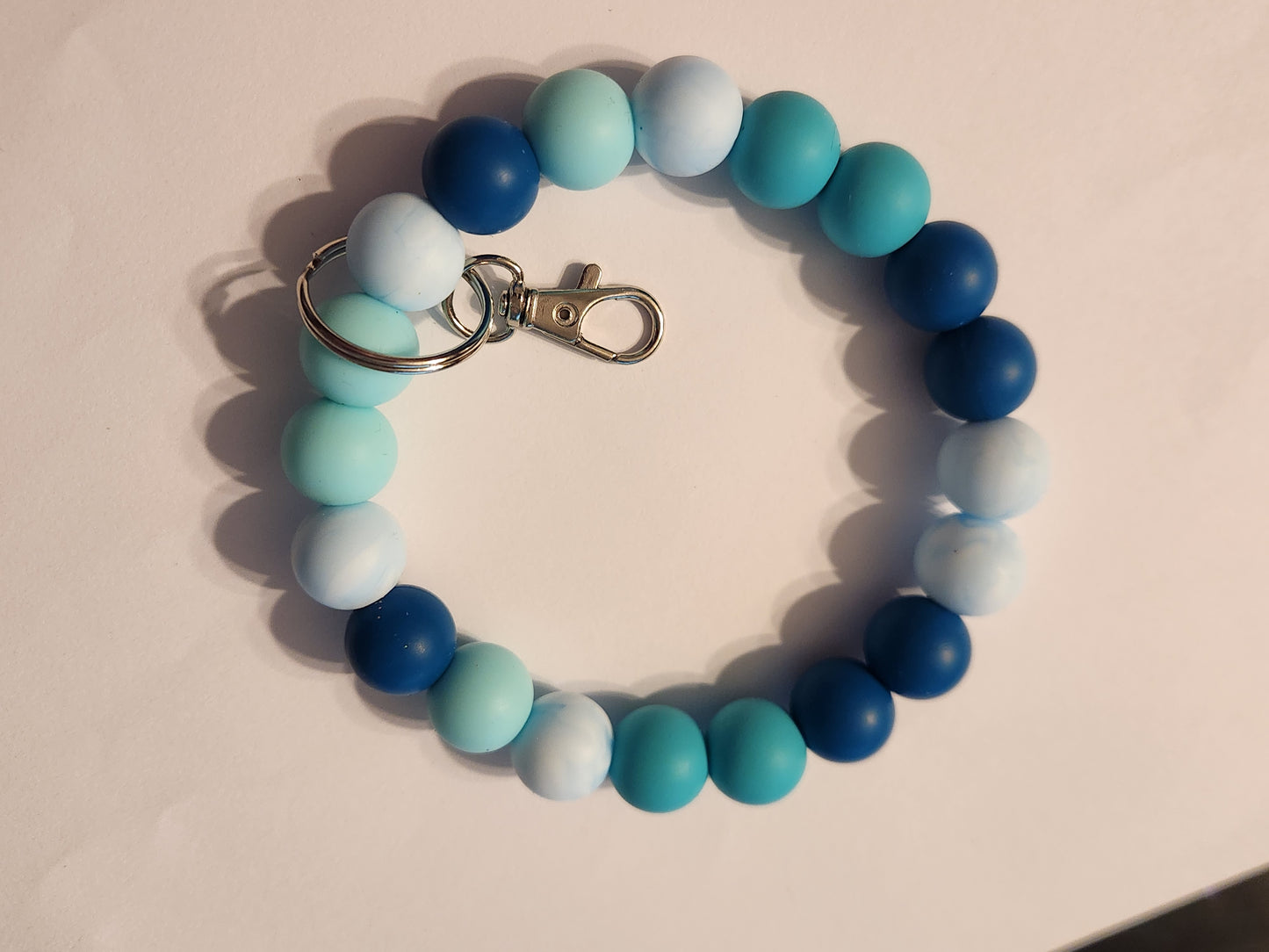 Blue Marble: Custom Wristlet Keychain: