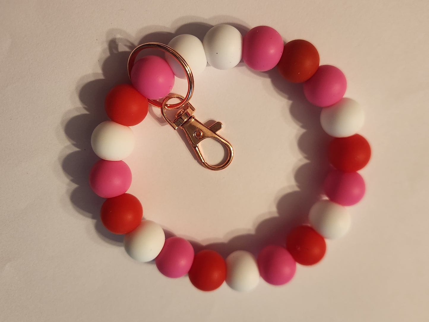 Pink Valentine’s: Custom Wristlet Keychain: