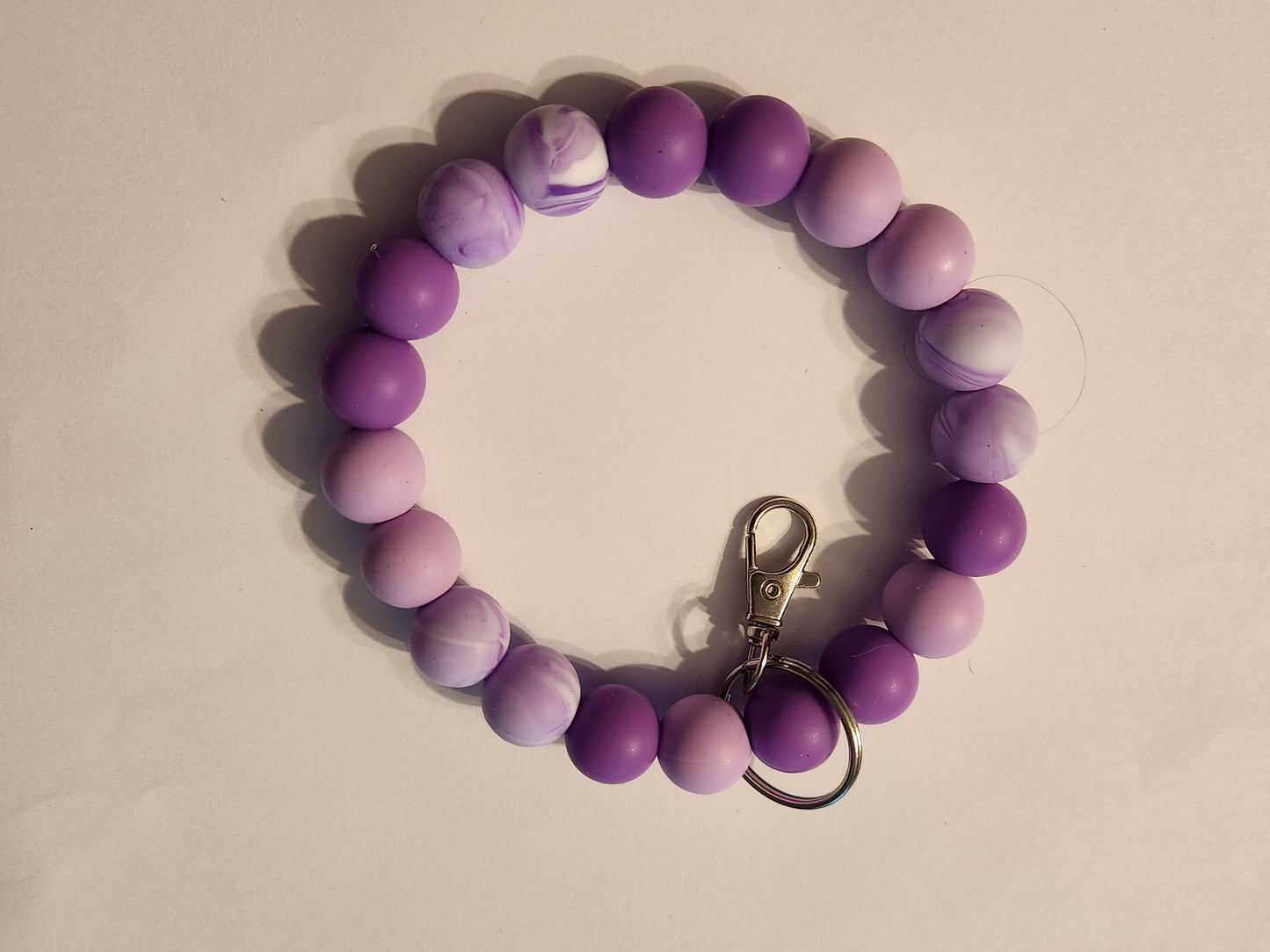 Lovely Purple Marble: Custom Wristlet Keychain: