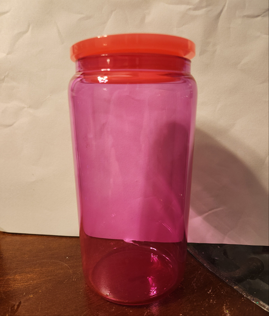 16oz "Jelly" Glass Tumbler with Straw