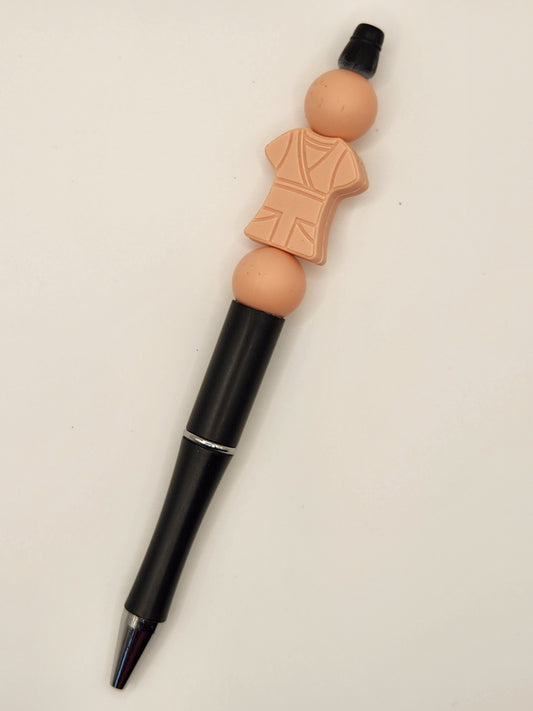 Peach Scrub Top Beaded Pen