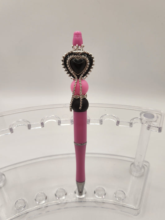 Black Heart with Rhinestones