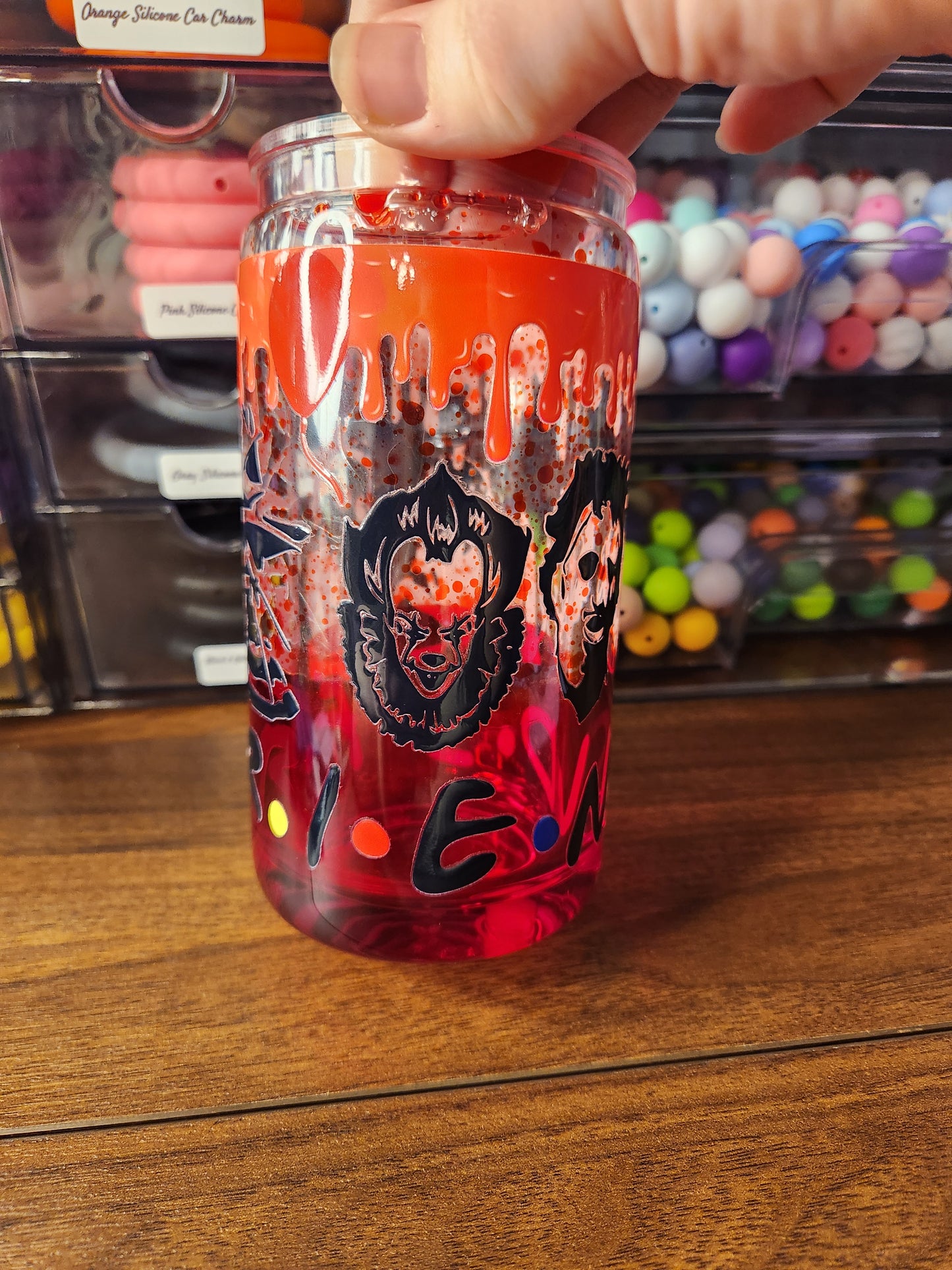 Acrylic Halloween Horror Friends Tumbler