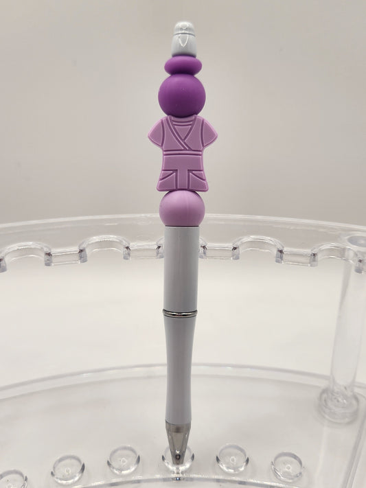 Purple Scrub Top Beaded Pen